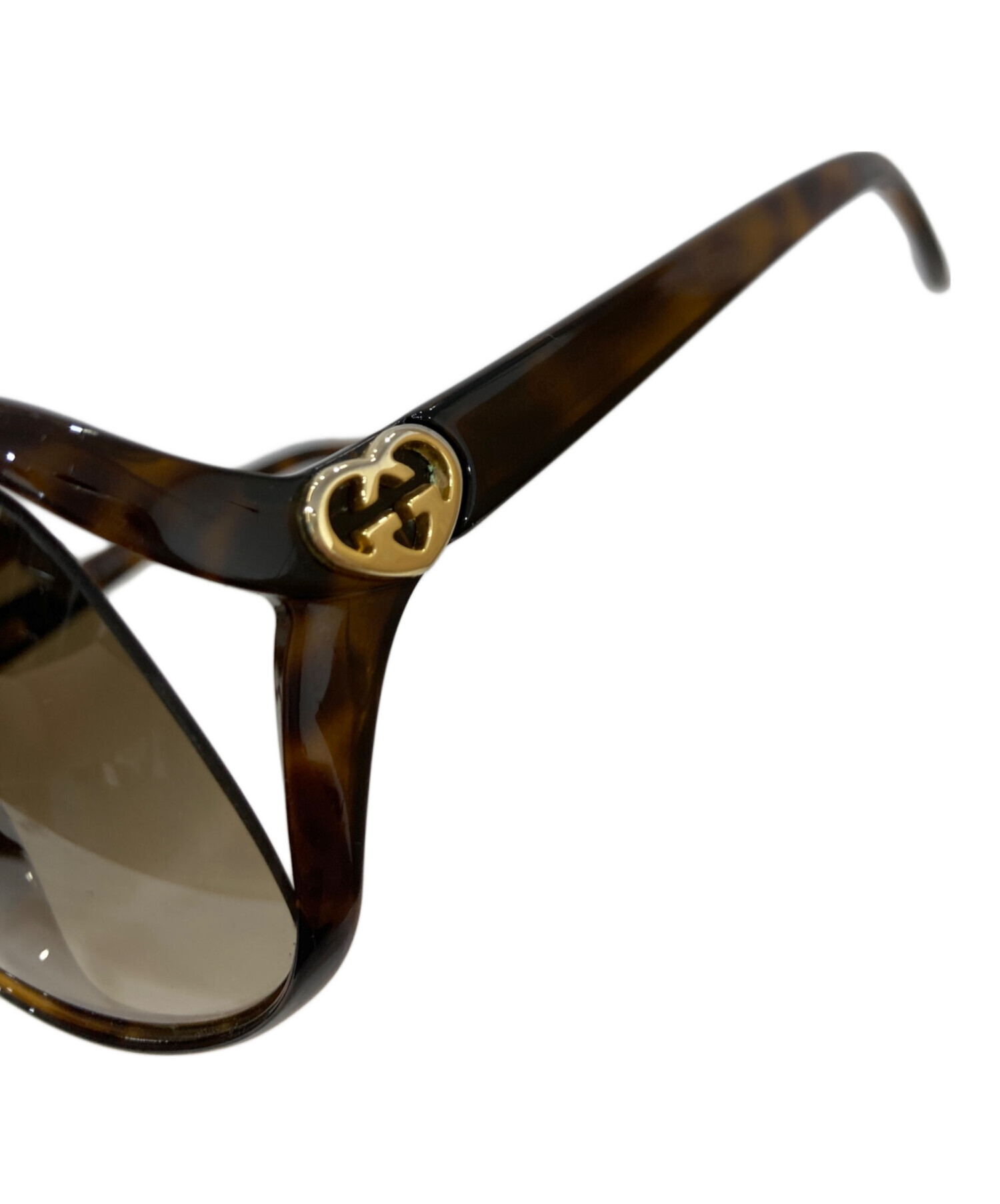 Gucci ブラウンサングラス ゴールドロゴ 中古・古着通販】GUCCI (グッチ) サングラス ブラウン サイズ:62□13
