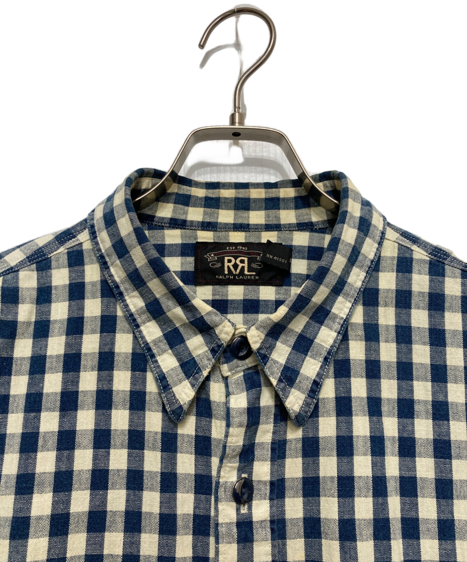 RRL ダブルアールエル ギンガムチェック 長袖 シャツ ブラック系 M【中古】 中古・古着通販】RRL (ダブルアールエル) ギンガムチェックシャツ