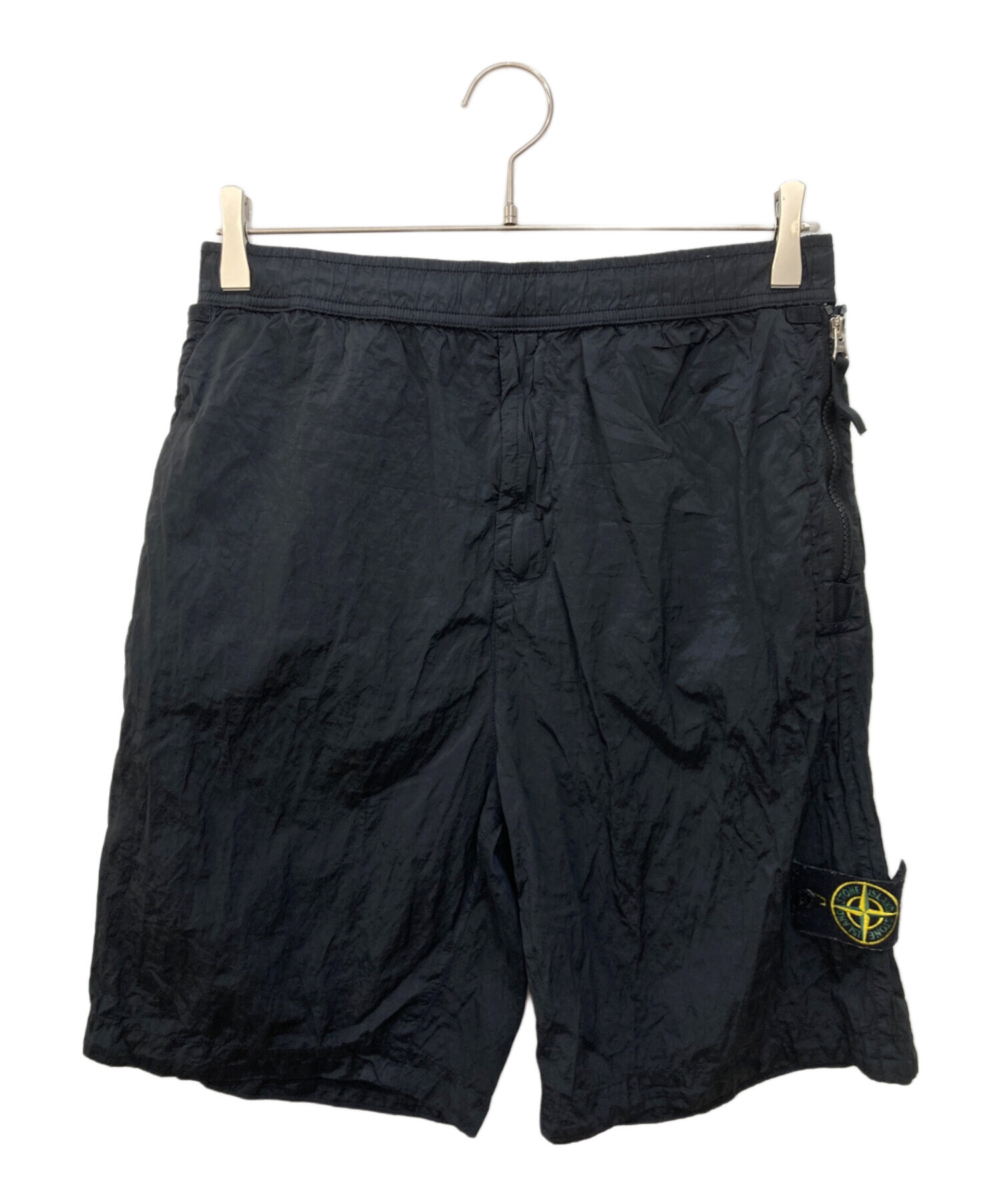 STONE ショーツ ブラック 中古・古着通販】STONE ISLAND (ストーンアイランド) ナイロンメタル