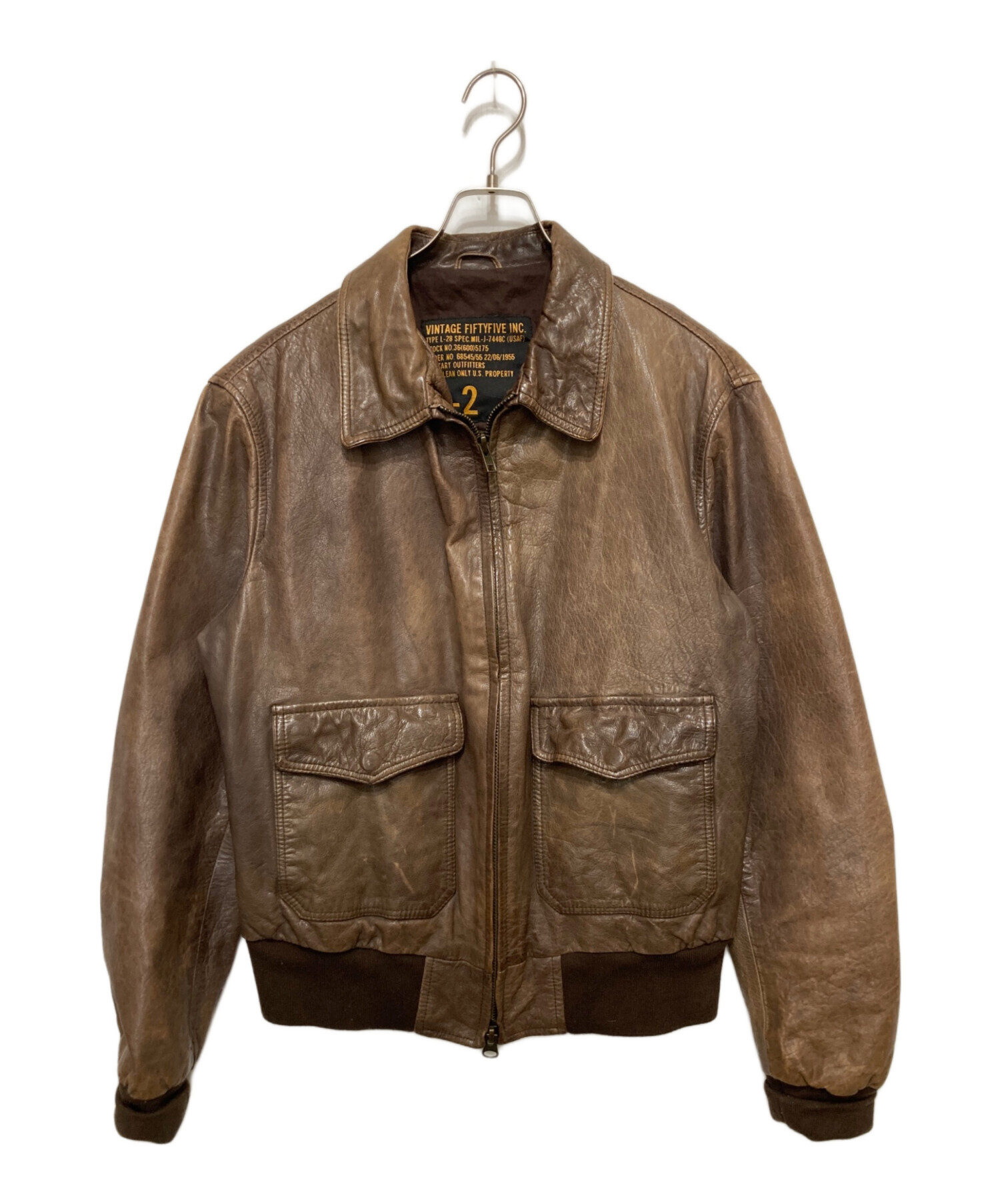 ヴィンテージ　レザージャケット　激しぶ　一点物　スエード　フェード　総柄　古着 中古・古着通販】vintage fifty five inc (ヴィンテージ フィフティ
