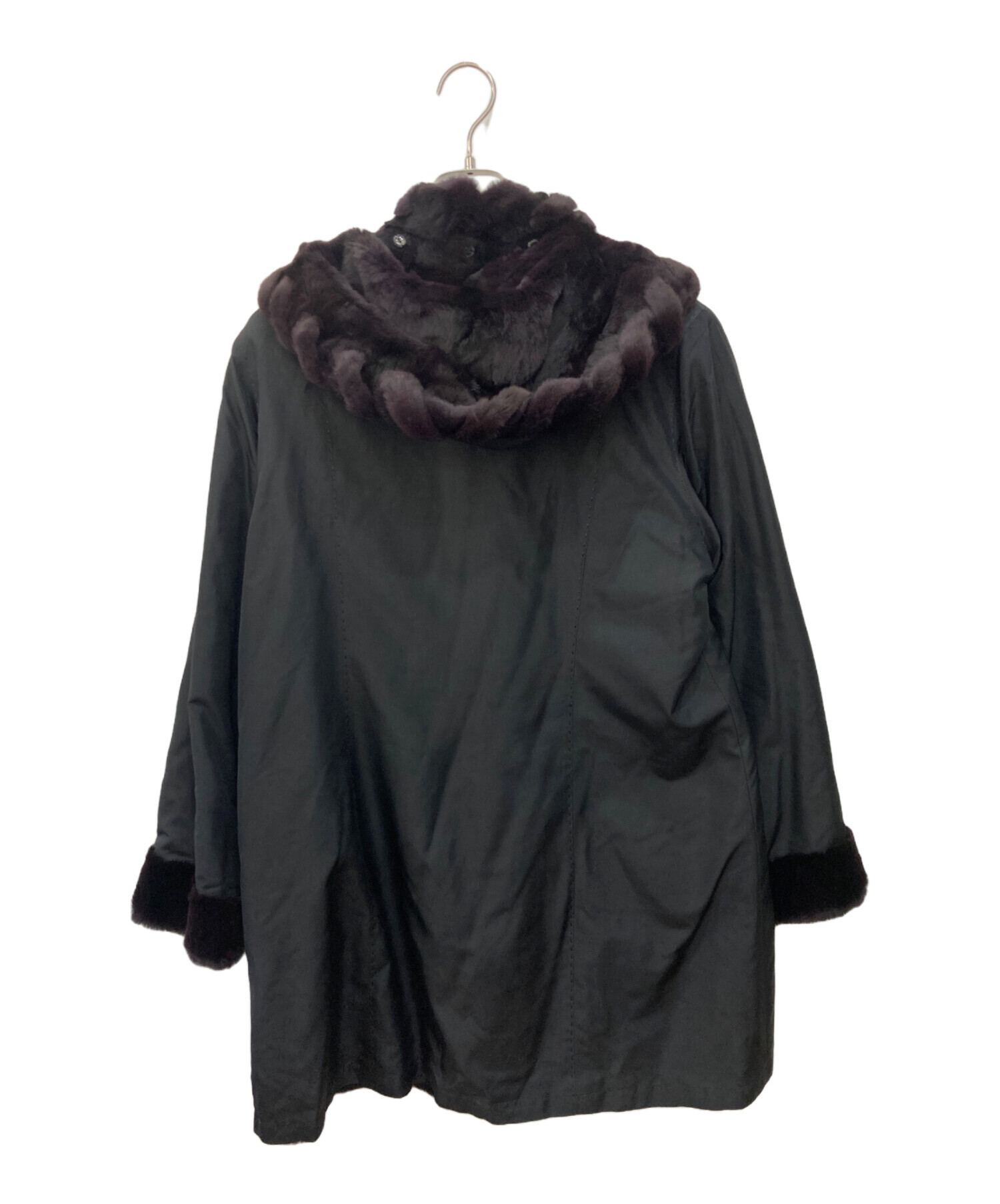 中古・古着通販】BALMAIN (バルマン) ミンクコート ブラック サイズ:L
