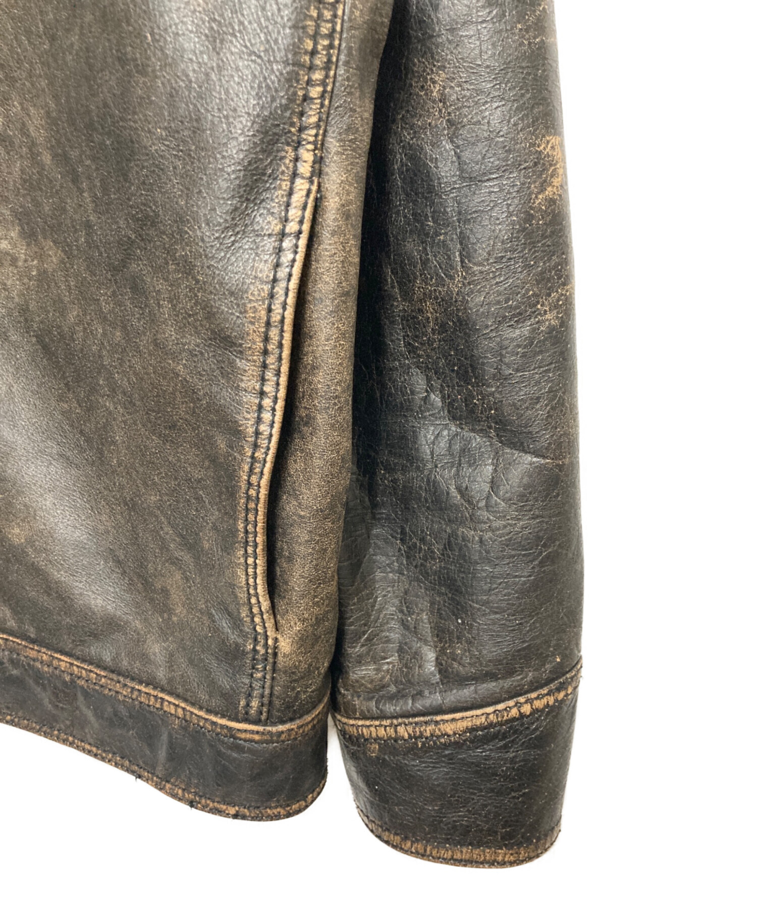 中古・古着通販】ZARA (ザラ) ヴィンテージ加工レザージャケット