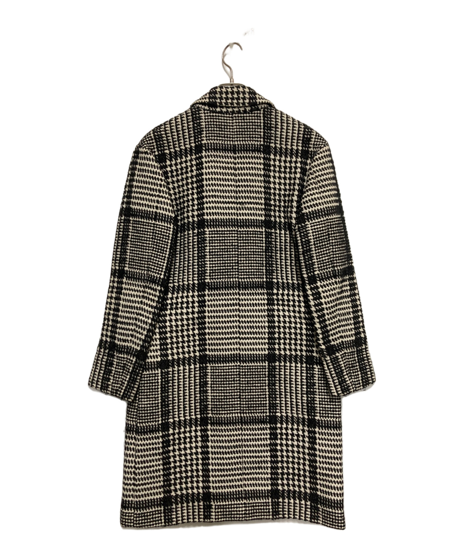 美品 theory セオリー コート チェック OVERLAY S 中古・古着通販】theory (セオリー) コート ホワイト×ブラック サイズ