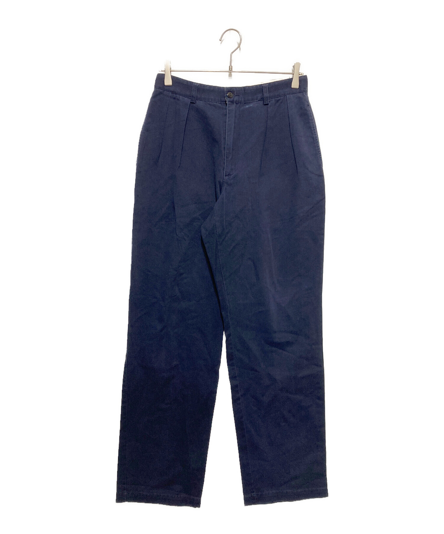 【90's】ポロバイラルフローレン　ワイドチノパン　ネイビー　W36L30 中古・古着通販】POLO RALPH LAUREN (ポロ・ラルフローレン) 90's