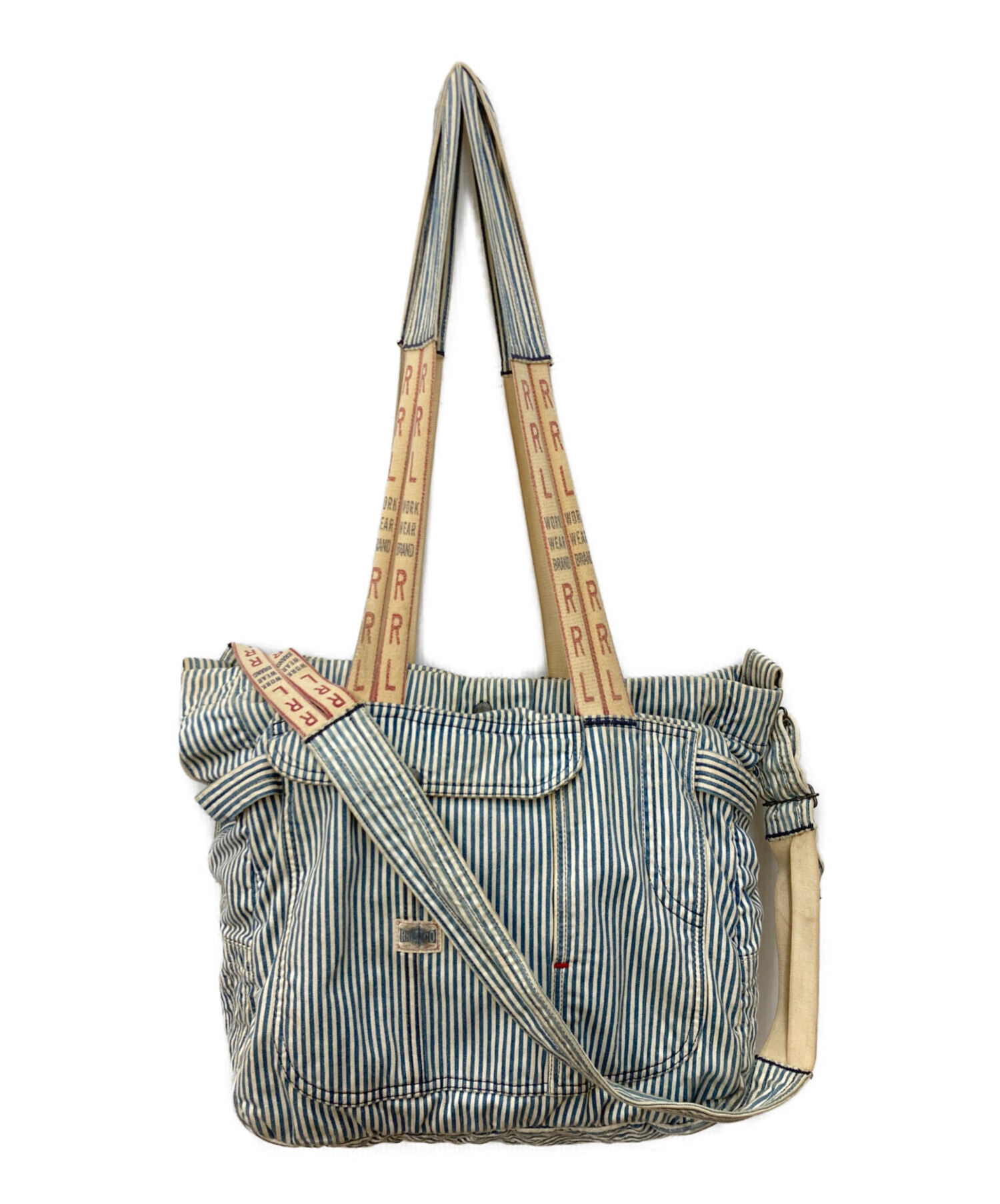 中古・古着通販】RRL (ダブルアールエル) 2WAYバッグ ホワイト×ブルー