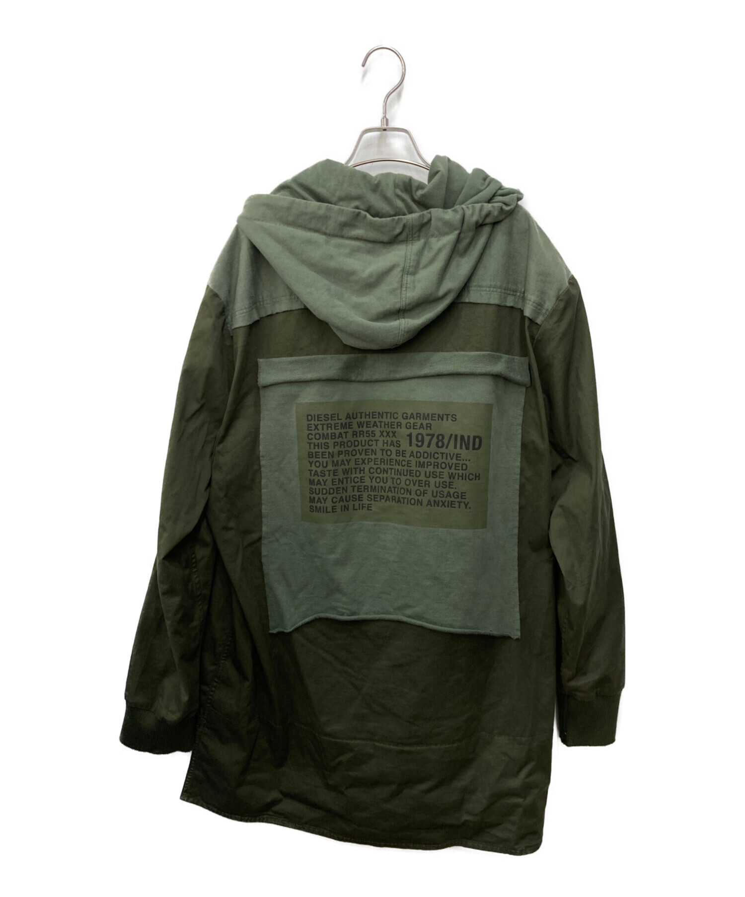 DIESEL】フーデッドコート L カーキ オリーブ コットン100% DIESEL