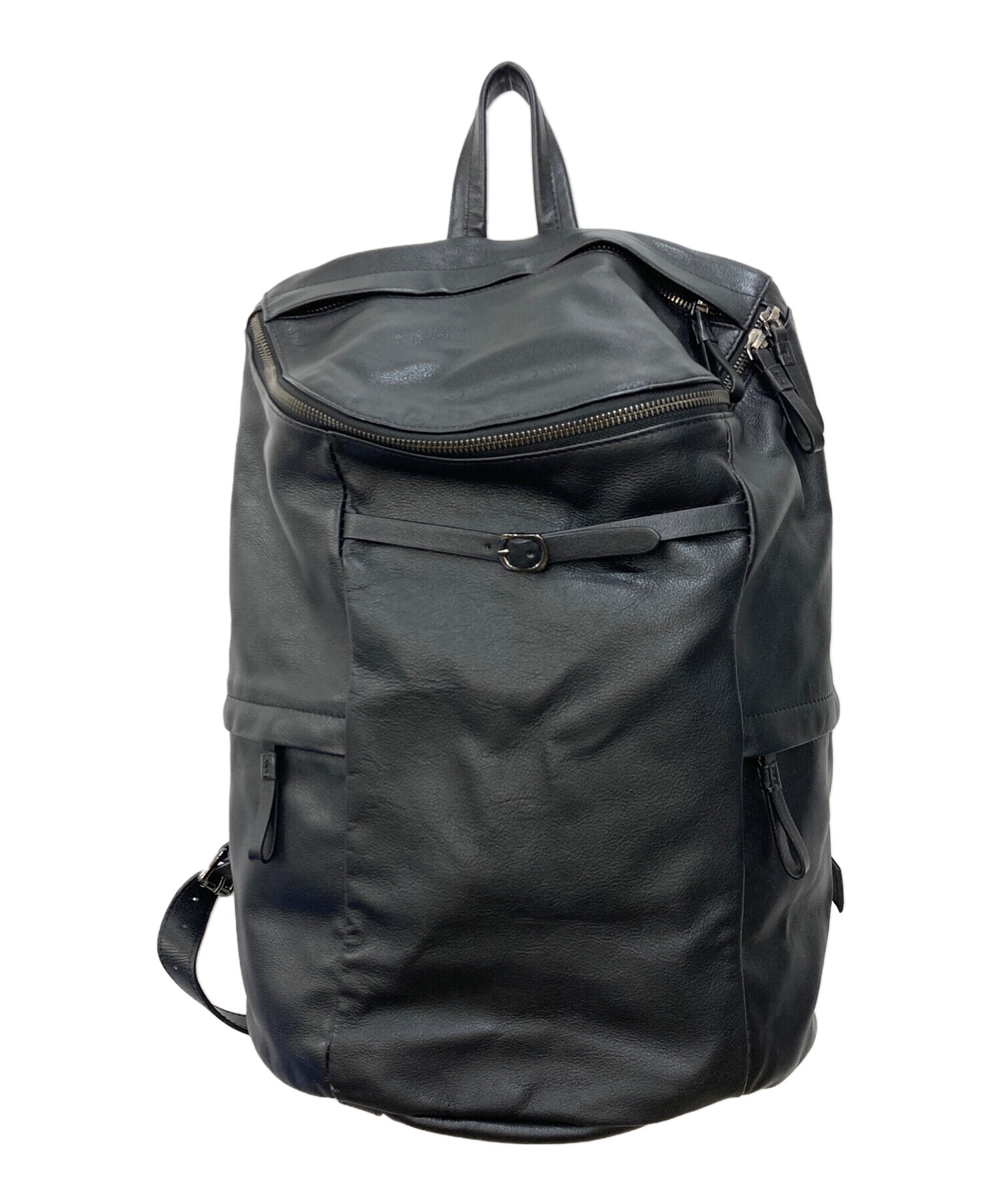 LETDREAM レザーバックパック ブラック 中古・古着通販】LET DREAM (レットドリーム) 大容量多機能レザー