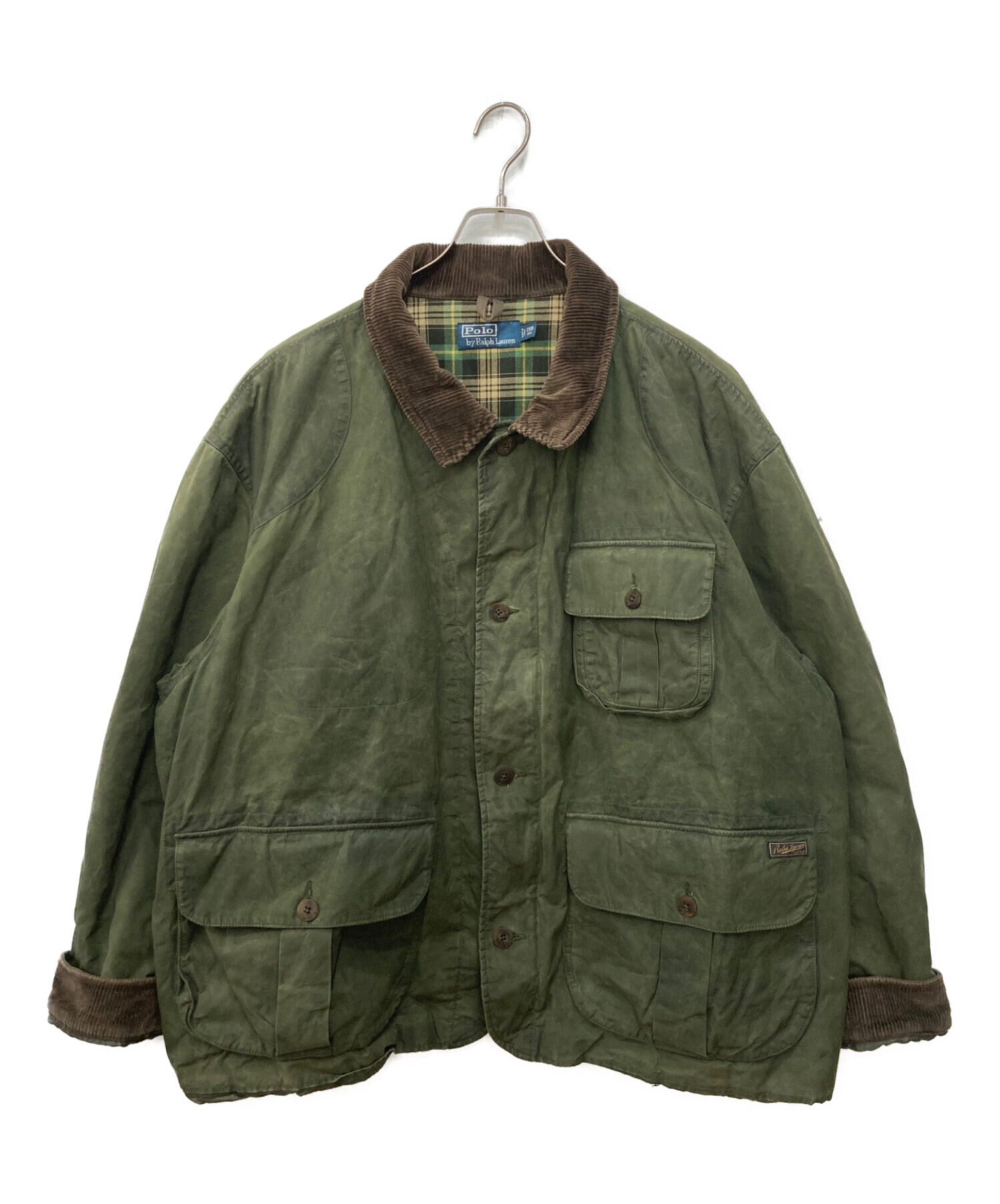 ★美品★ラルフローレン　麻ハンティングジャケット　size XL　オリーブ 中古・古着通販】POLO RALPH LAUREN (ポロ・ラルフローレン) オイルド