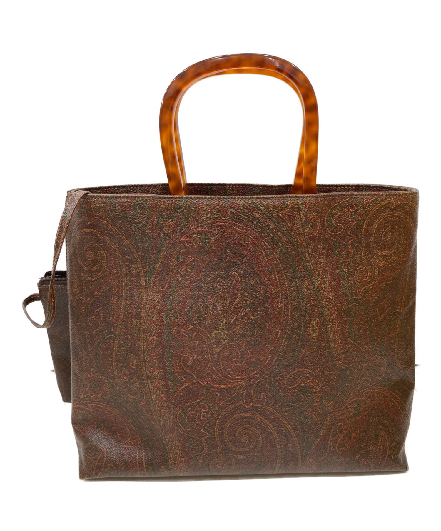 中古・古着通販】ETRO (エトロ) ペイズリー柄ハンドバッグ ブラウン