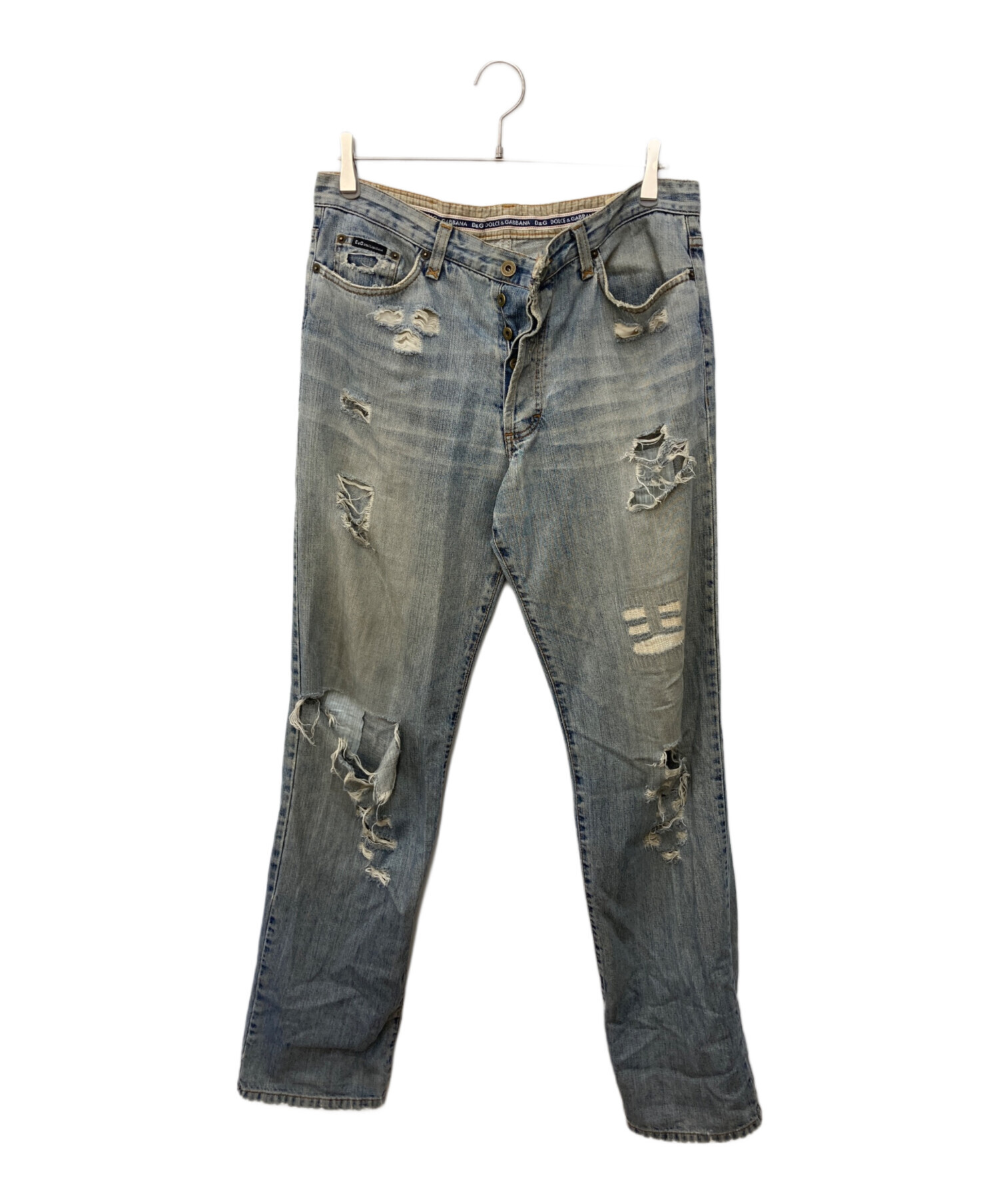 中古・古着通販】D&G (ディーアンドジー) ダメージ加工デニムパンツ 