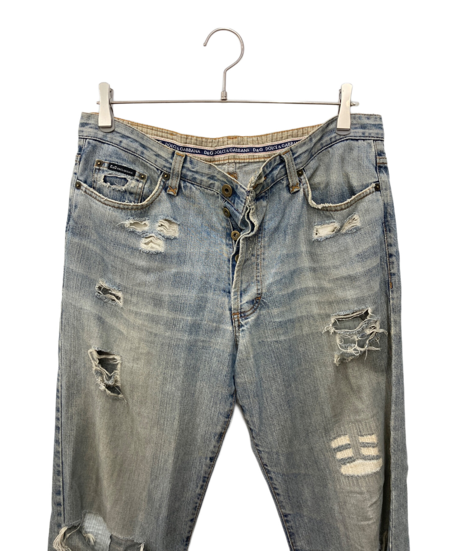中古・古着通販】D&G (ディーアンドジー) ダメージ加工デニムパンツ 