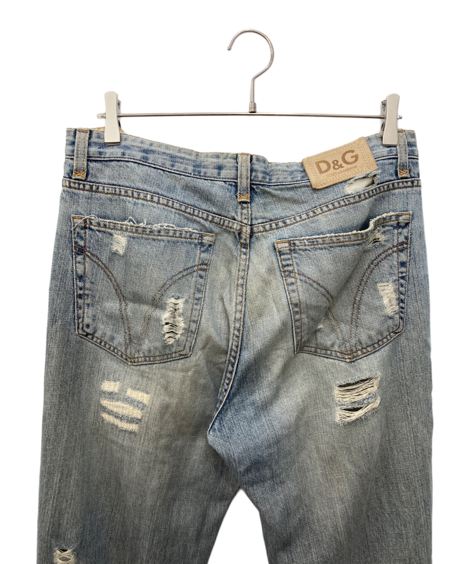 中古・古着通販】D&G (ディーアンドジー) ダメージ加工デニムパンツ 