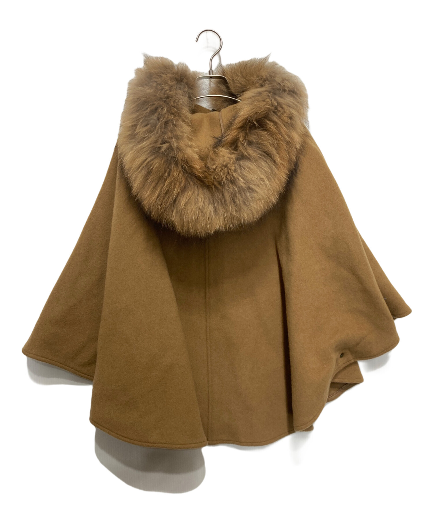 中古・古着通販】sheller (シェリエ) FOX fur cape coat ブラウン