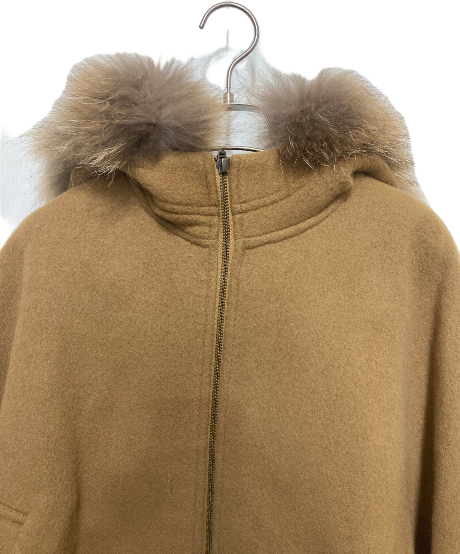 中古・古着通販】sheller (シェリエ) FOX fur cape coat ブラウン