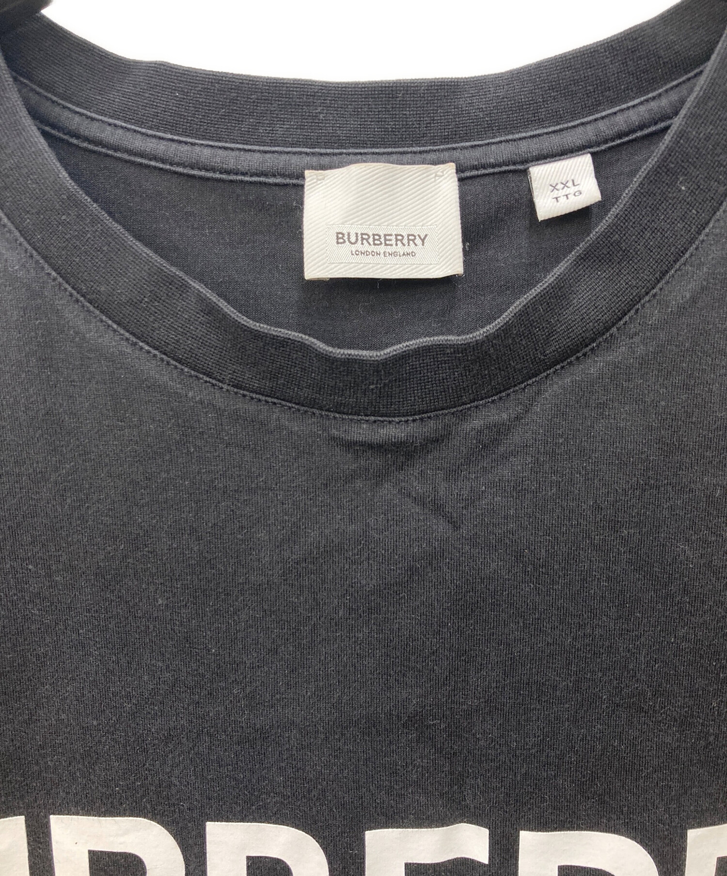 中古・古着通販】BURBERRY (バーバリー) ロゴプリントtシャツ ブラック