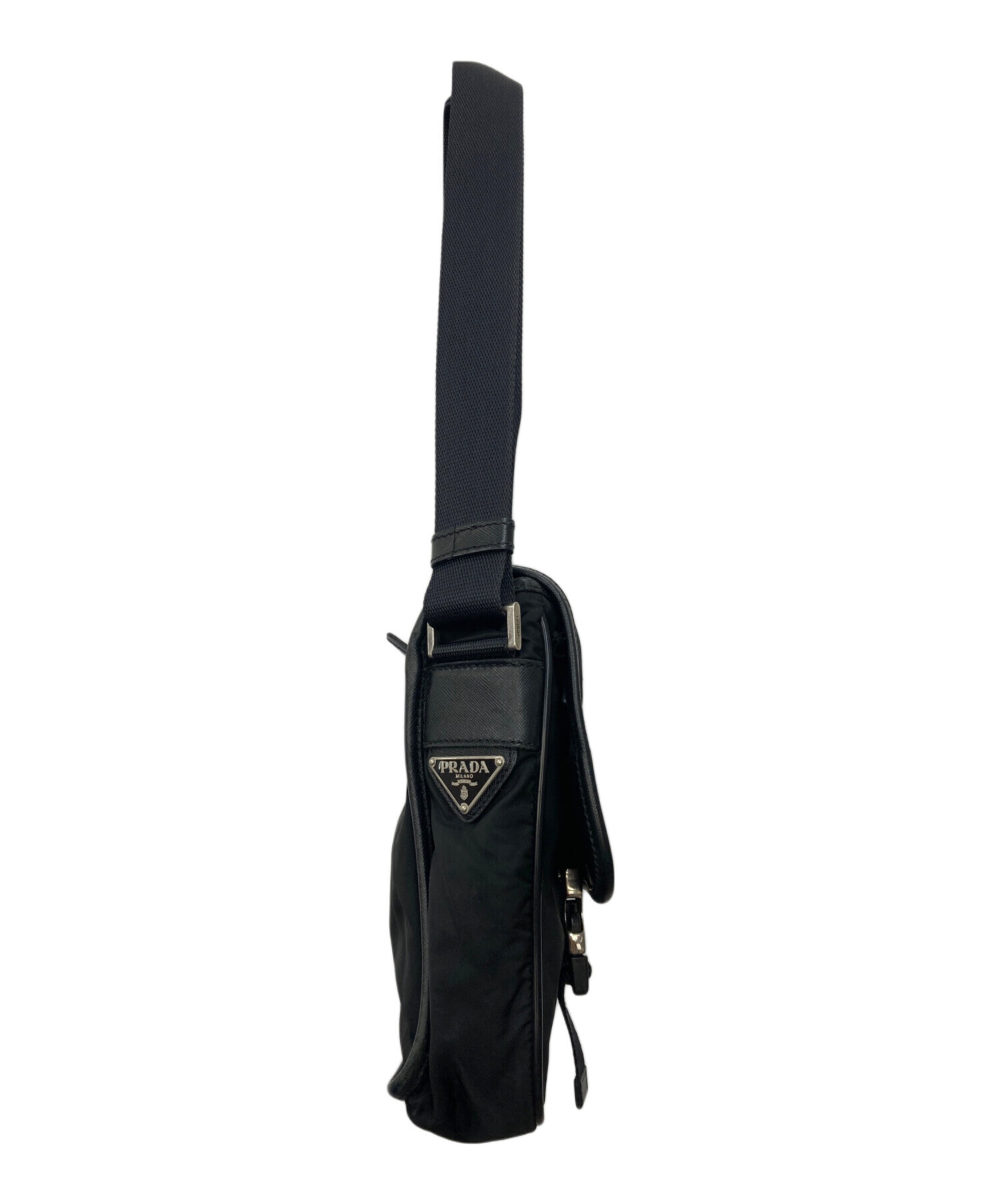 中古・古着通販】PRADA (プラダ) ナイロンショルダーバッグ ブラック