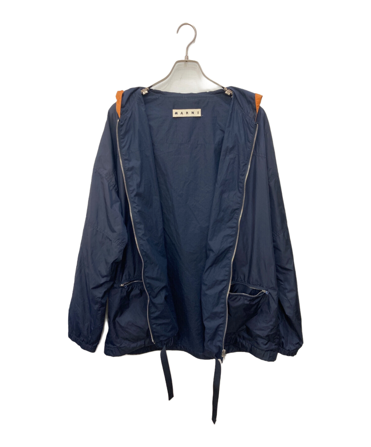 MARNI ネイビー ナイロンジャケット 中古・古着通販】MARNI (マルニ) ツートン高密度 ナイロンフード