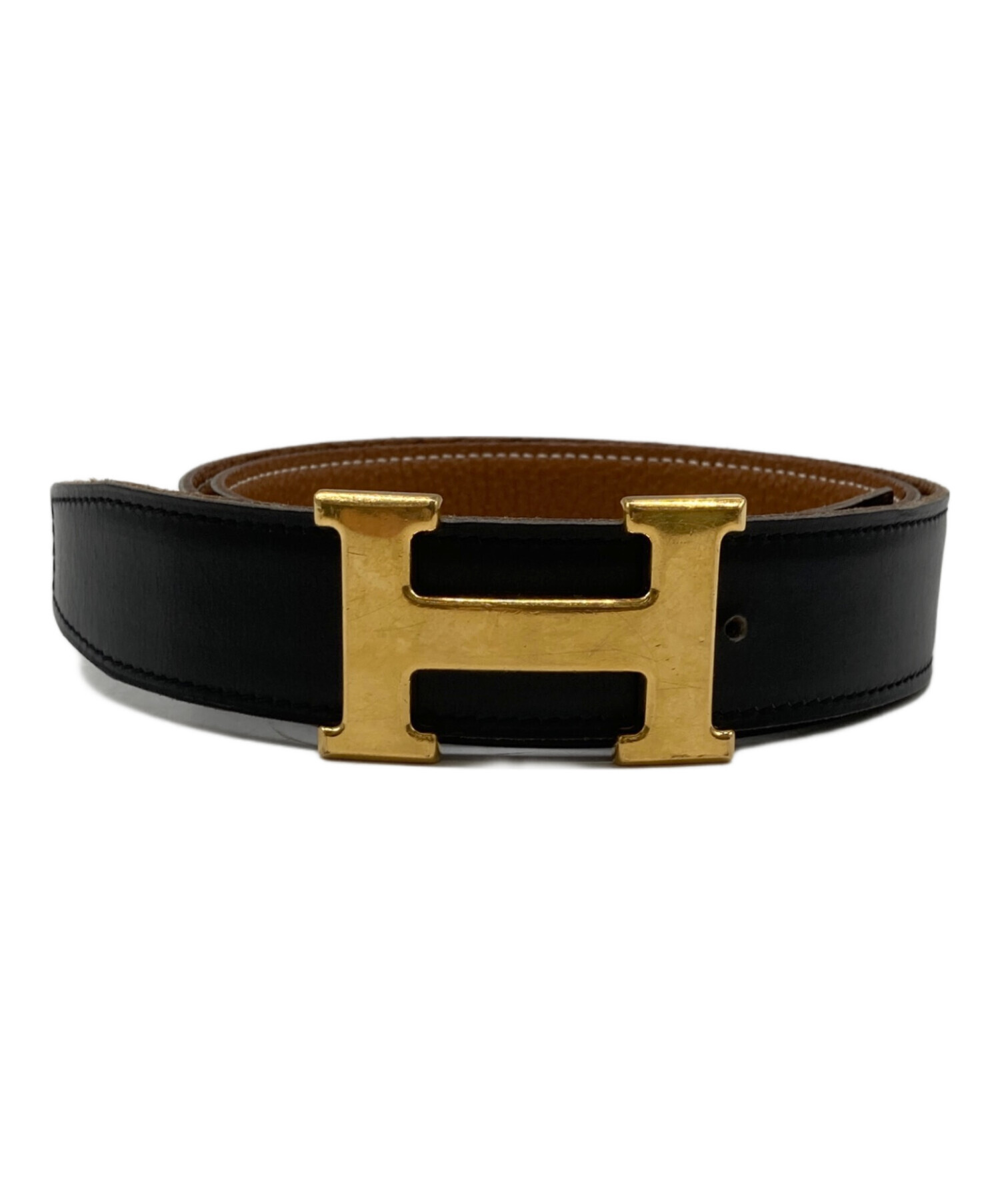 中古・古着通販】HERMES (エルメス) レザーベルト ブラック サイズ