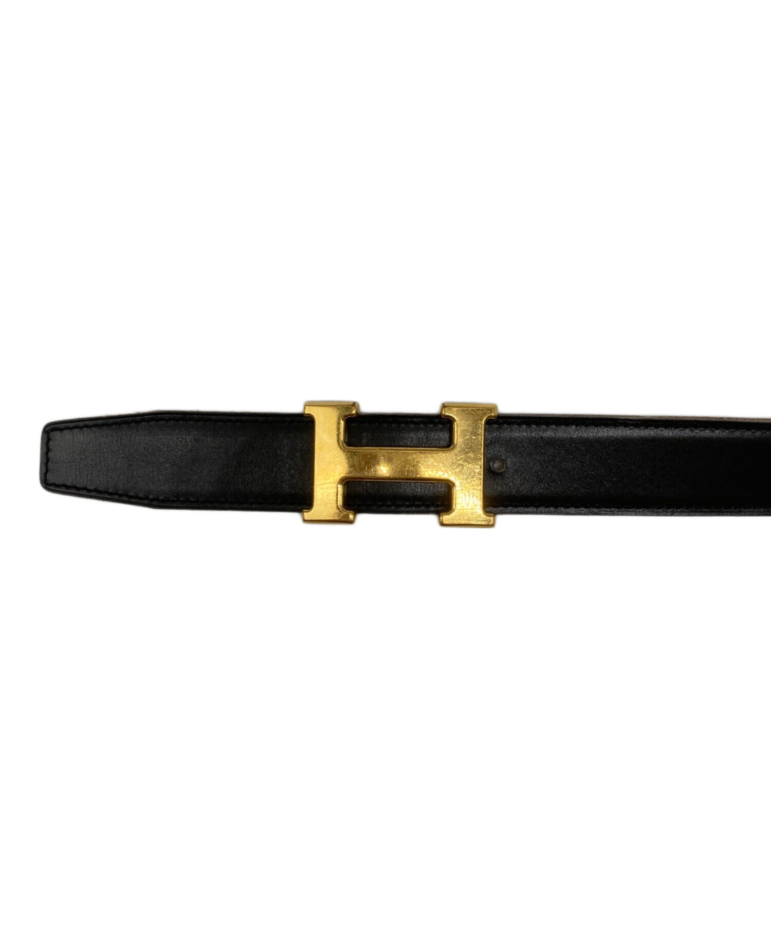 中古・古着通販】HERMES (エルメス) レザーベルト ブラック サイズ