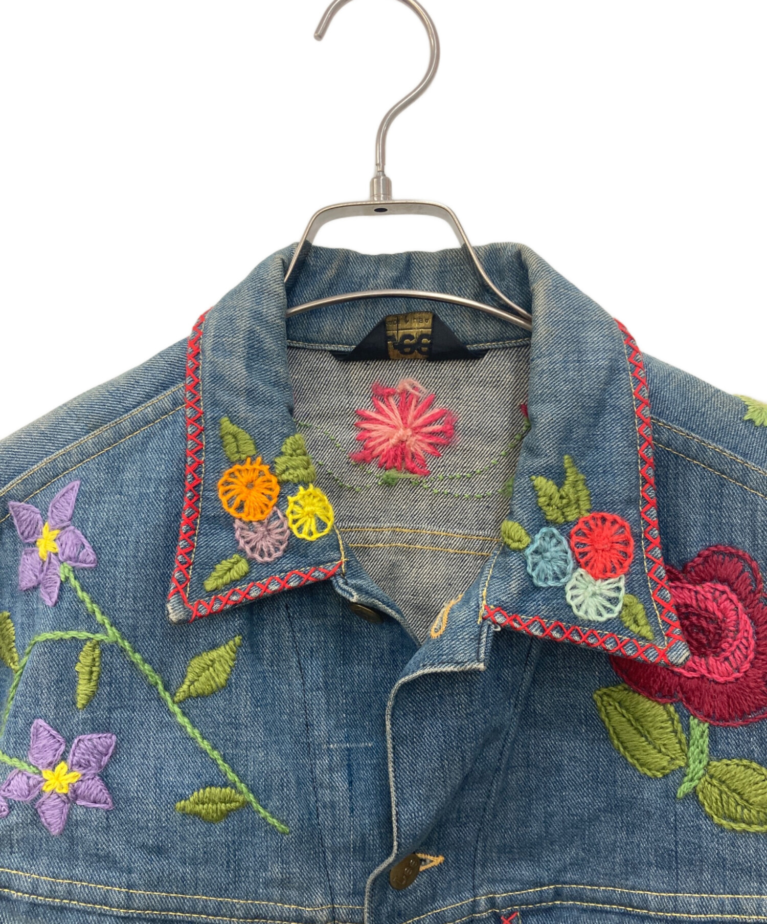 中古・古着通販】LEE (リー) 刺繍Jデニムジャケット ブルー サイズ