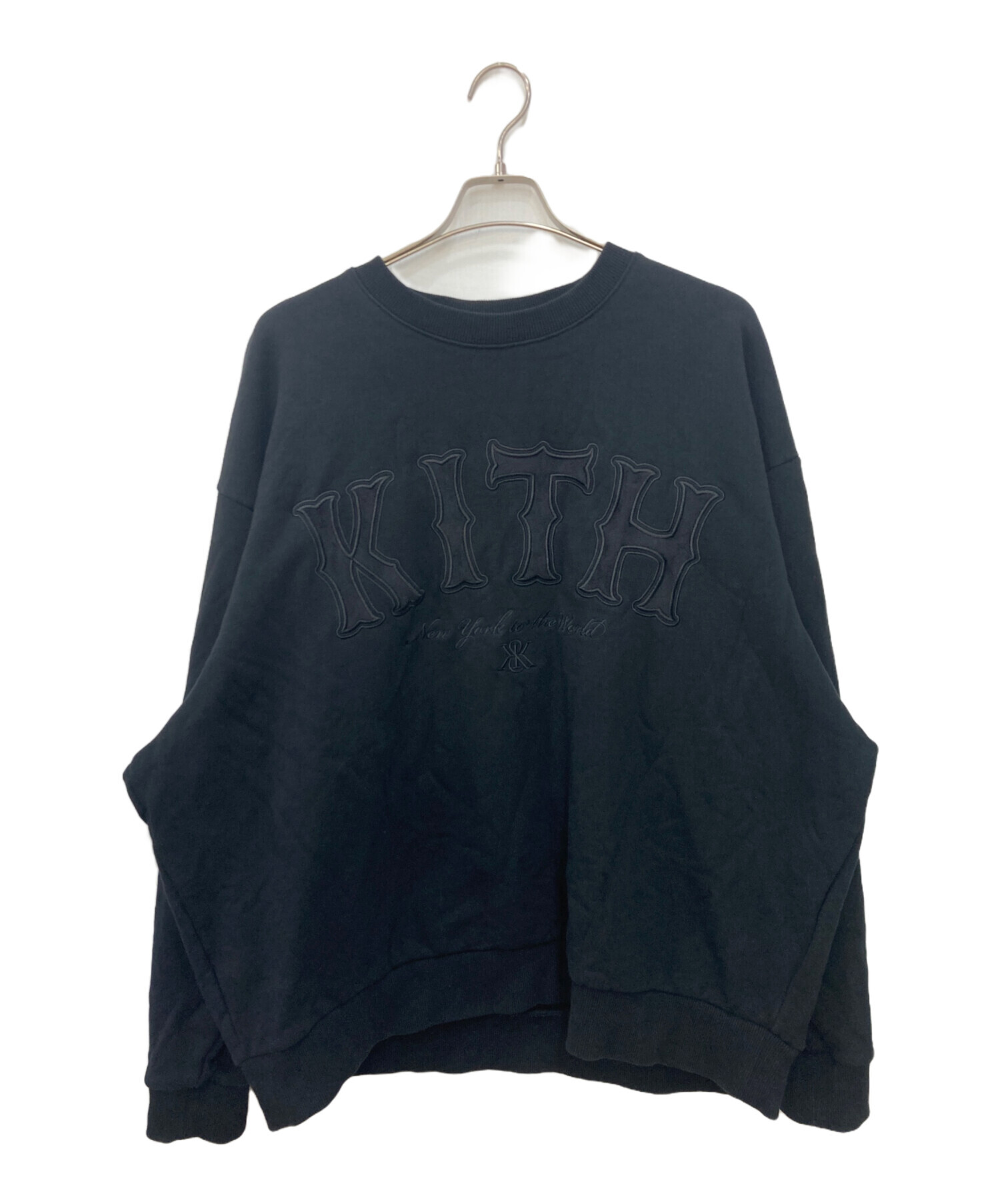 中古・古着通販】KITH (キス) ロゴ刺繍スウェット ブラック サイズ:XXL