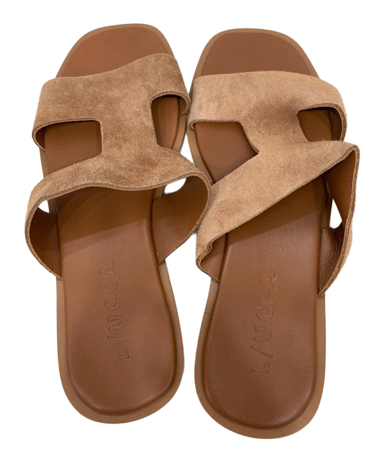 【裏張りあり】L/UCCA ルッカ　ベージュ 中古・古着通販】L/UCCA (ルッカ) スウェードサンダル ブラウン サイズ