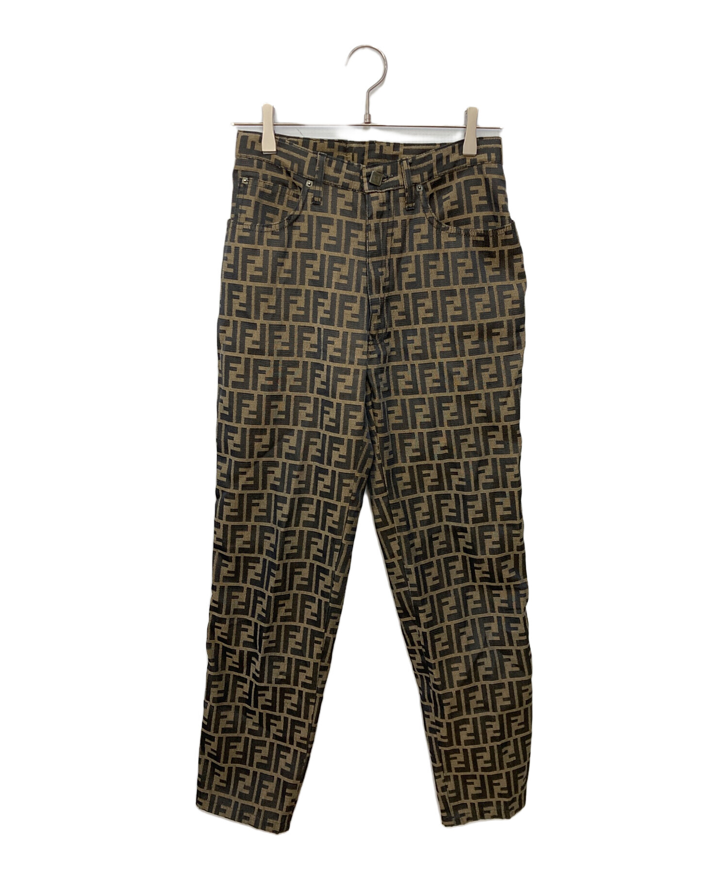 FENDI ズッカ柄 パンツ 総柄 フェンディ 中古・古着通販】FENDI (フェンディ) ズッカ柄総柄パンツ ブラック