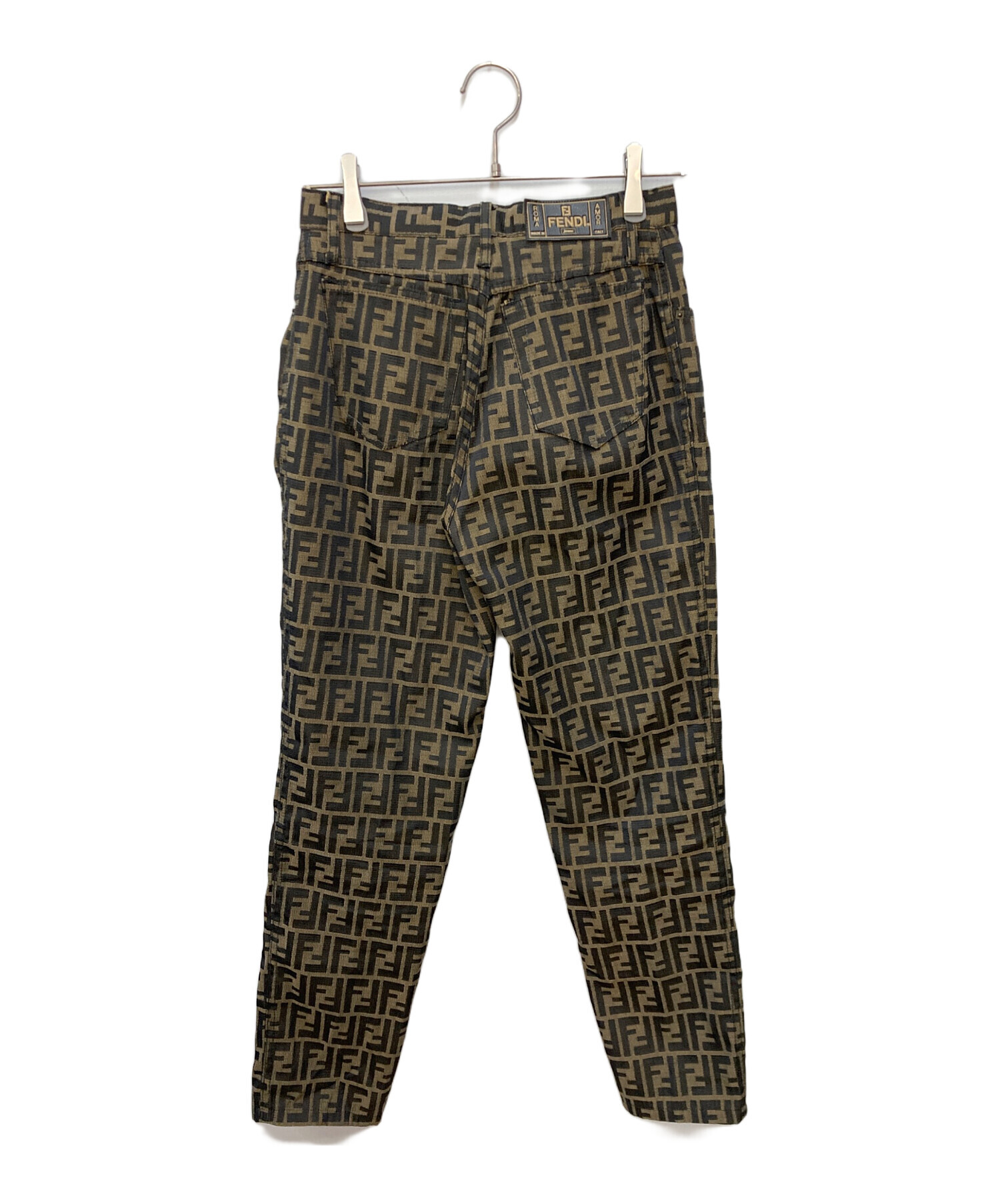 ★美品★フェンディ　パンツ　30インチ　ズッカ　ロゴ　総柄　ヴィンテージ 中古・古着通販】FENDI (フェンディ) ズッカ柄総柄パンツ ブラック