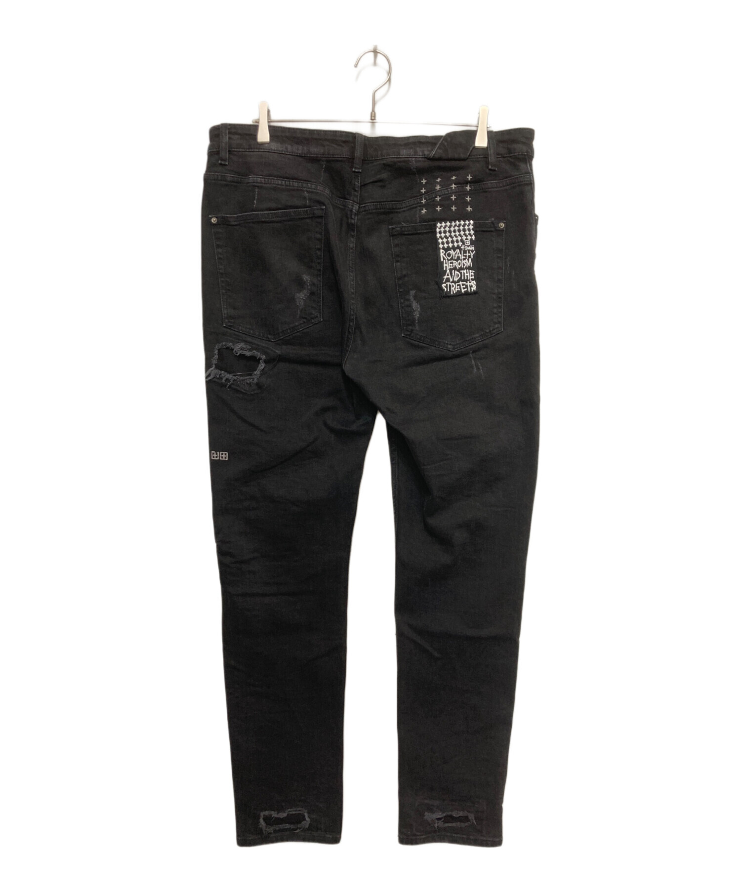 Ksubi ダメージ加工 デニムパンツ ブラック 中古・古着通販】Ksubi (スビ) ダメージ加工デニムパンツ ブラック