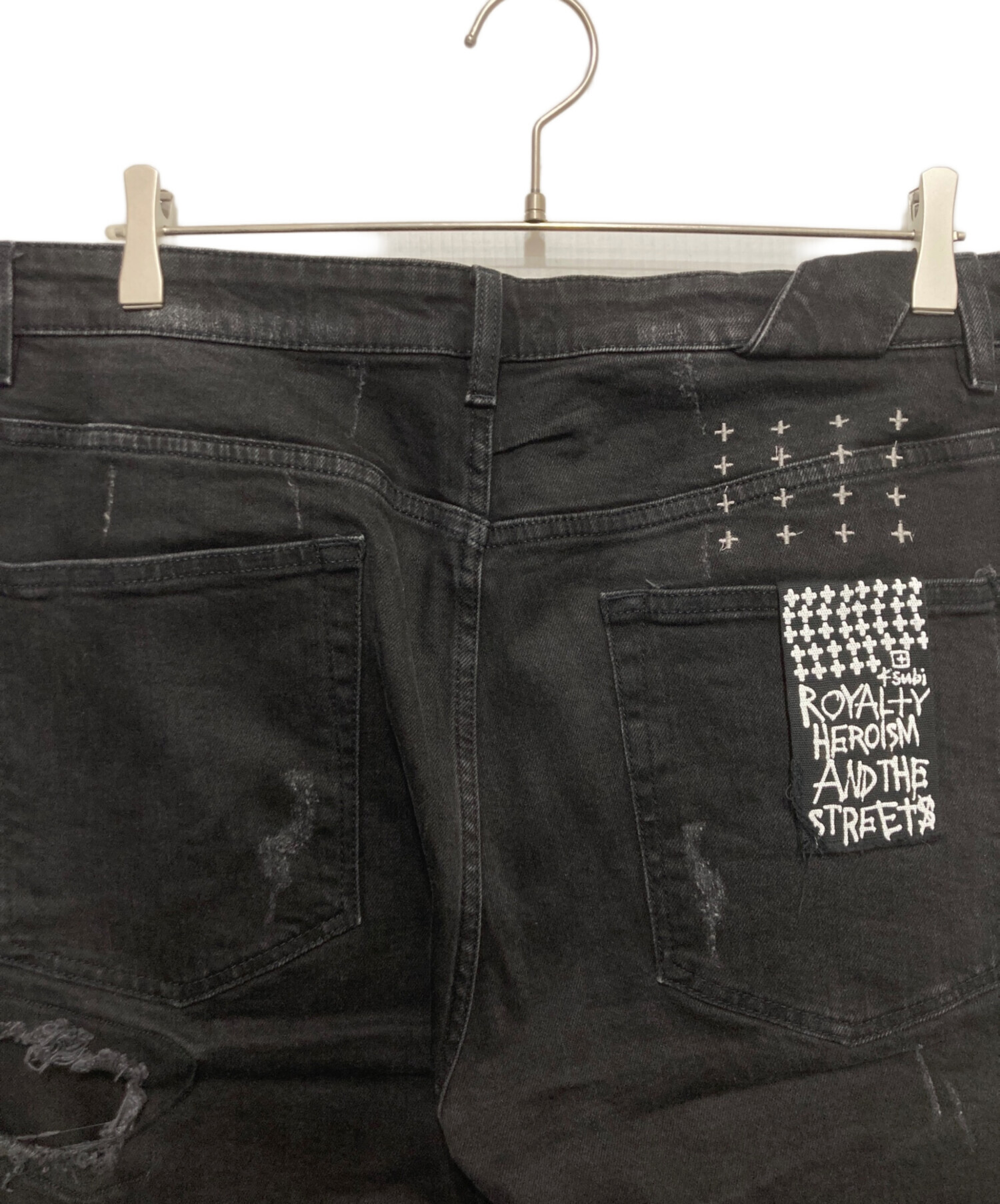 中古・古着通販】Ksubi (スビ) ダメージ加工デニムパンツ ブラック