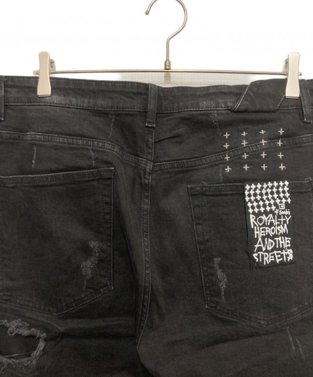 Ksubi スキニーデニムパンツ ダメージ加工 ブラック drip 30 中古・古着通販】Ksubi (スビ) ダメージ加工デニムパンツ ブラック