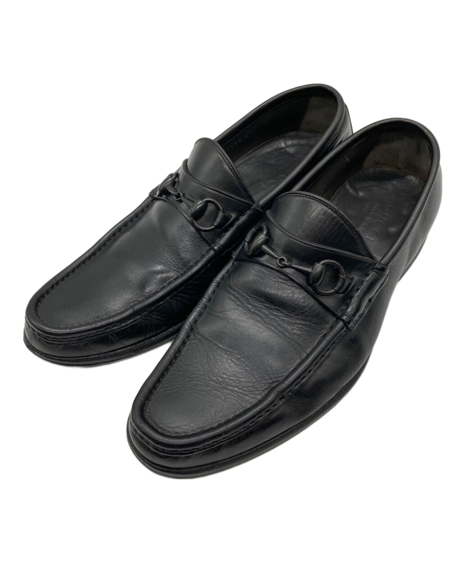 中古・古着通販】GUCCI (グッチ) ホースビットローファー ブラック
