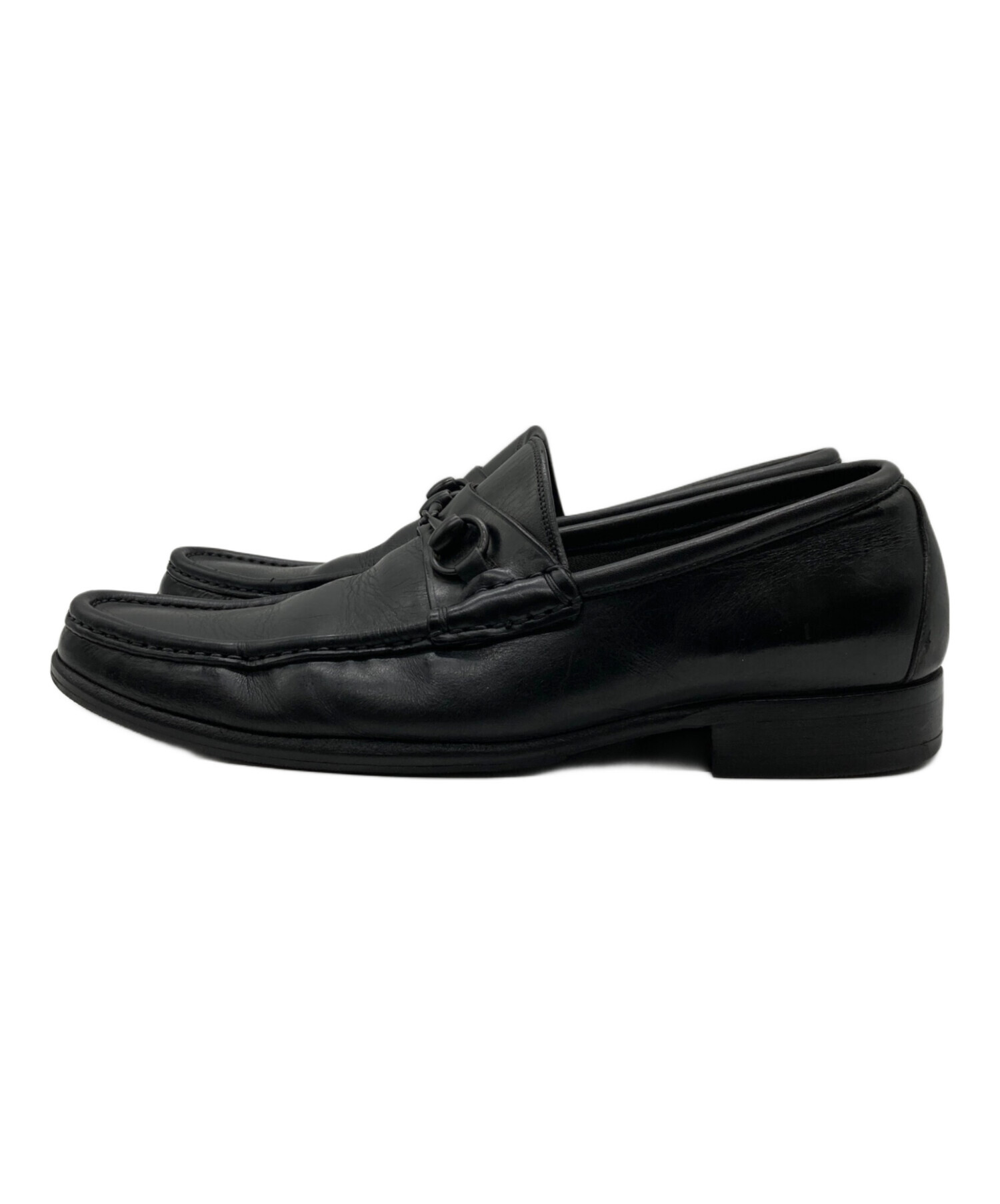 中古・古着通販】GUCCI (グッチ) ホースビットローファー ブラック