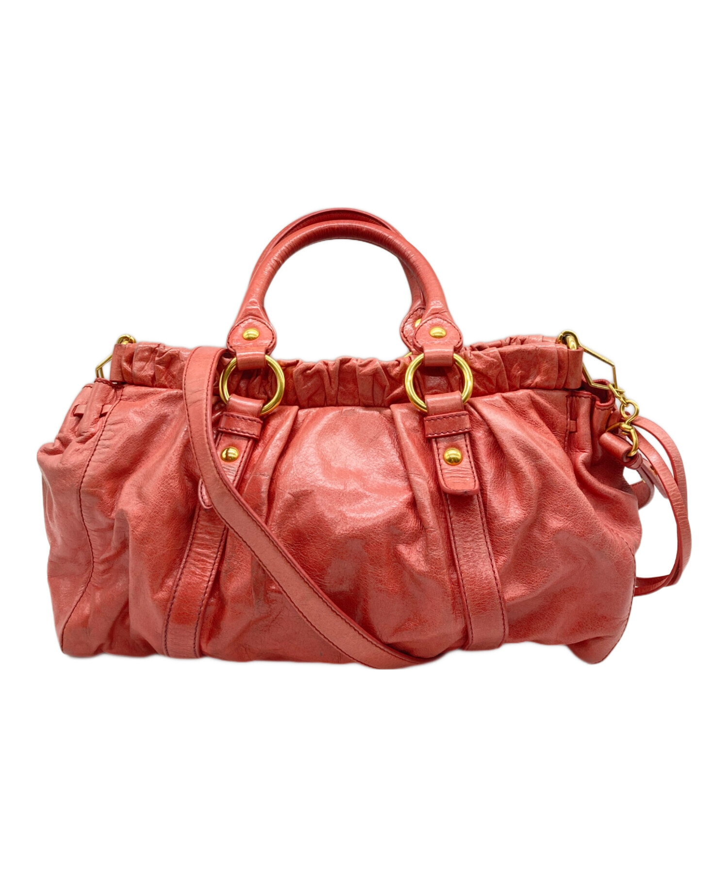 中古・古着通販】MIU MIU (ミュウミュウ) VITELLO LUX 2WAY BAG ピンク