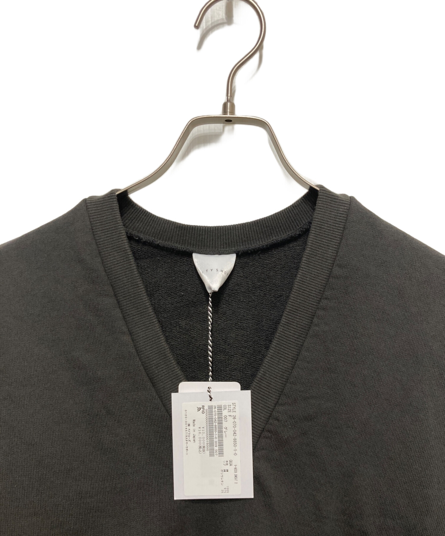中古・古着通販】CITYSHOP (シティショップ) V-NECK スウェット グレー 