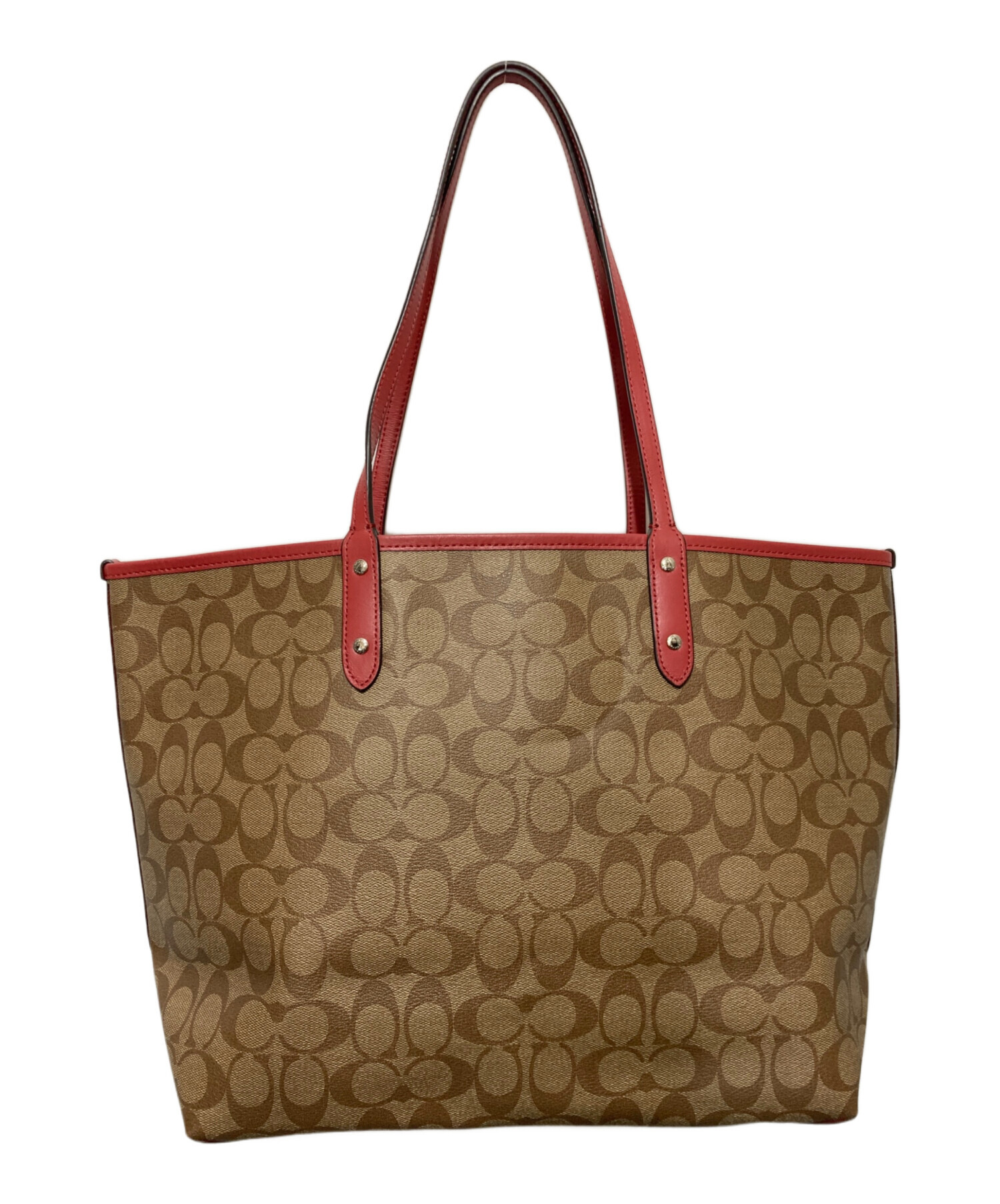 COACH トートバッグ リバーシブル 中古・古着通販】COACH (コーチ) リバーシブルトートバッグ ブラウン