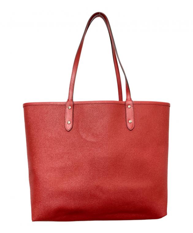 hさま専用、coach赤色バック 中古・古着通販】COACH (コーチ) リバーシブルトートバッグ ブラウン