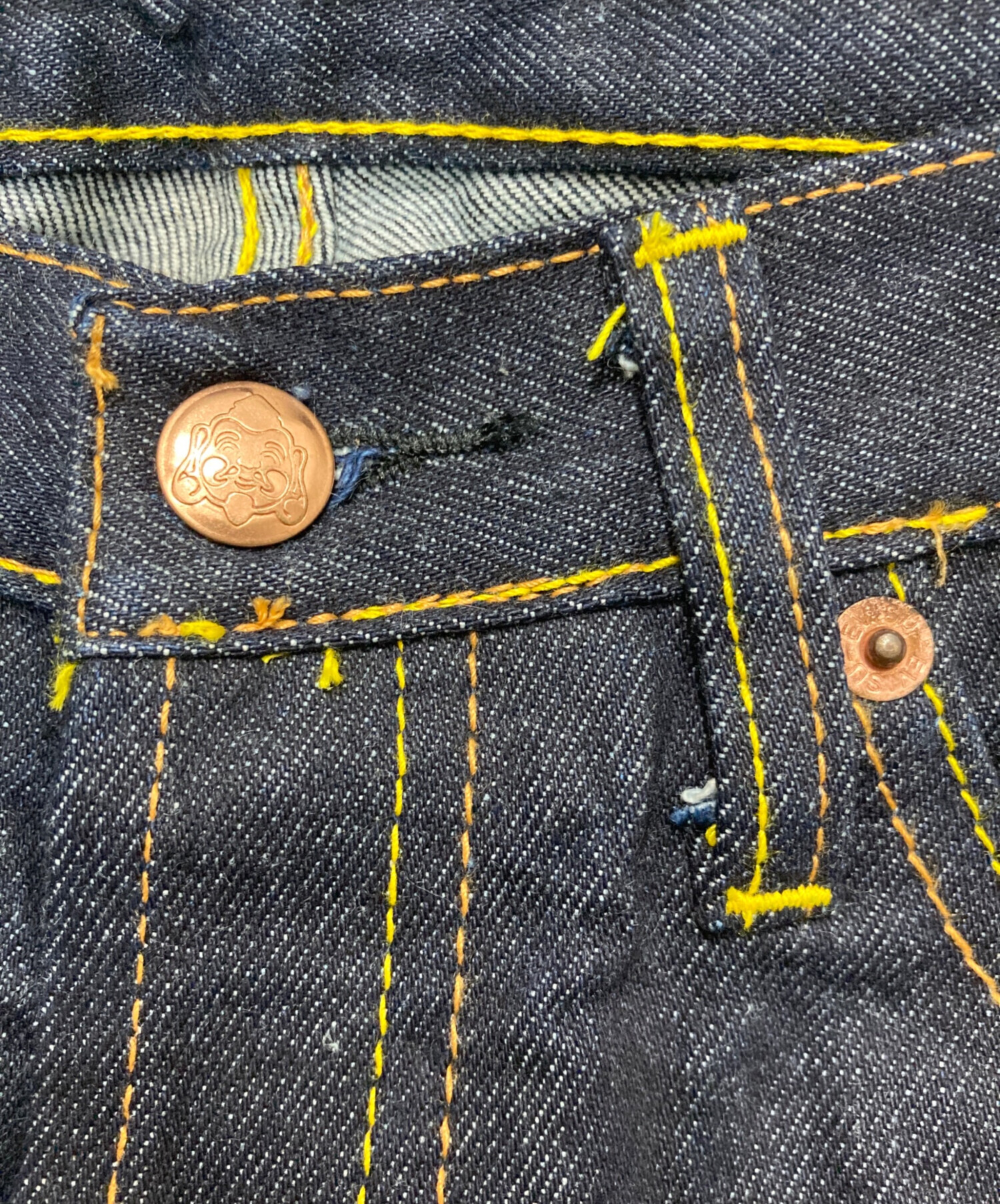 中古・古着通販】EVISU (エヴィス) 刺繍デニムパンツ インディゴ