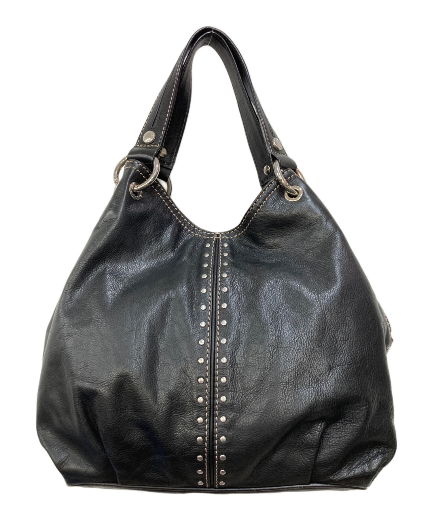 美品MICHAEL KORS スタッズ 2wayバッグ ブラック 中古・古着通販】MICHAEL KORS (マイケルコース) スタッズハンドバッグ