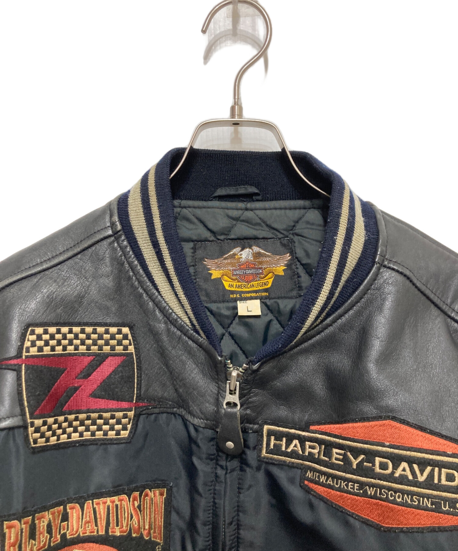中古・古着通販】HARLEY-DAVIDSON (ハーレーダビッドソン) レザー切替