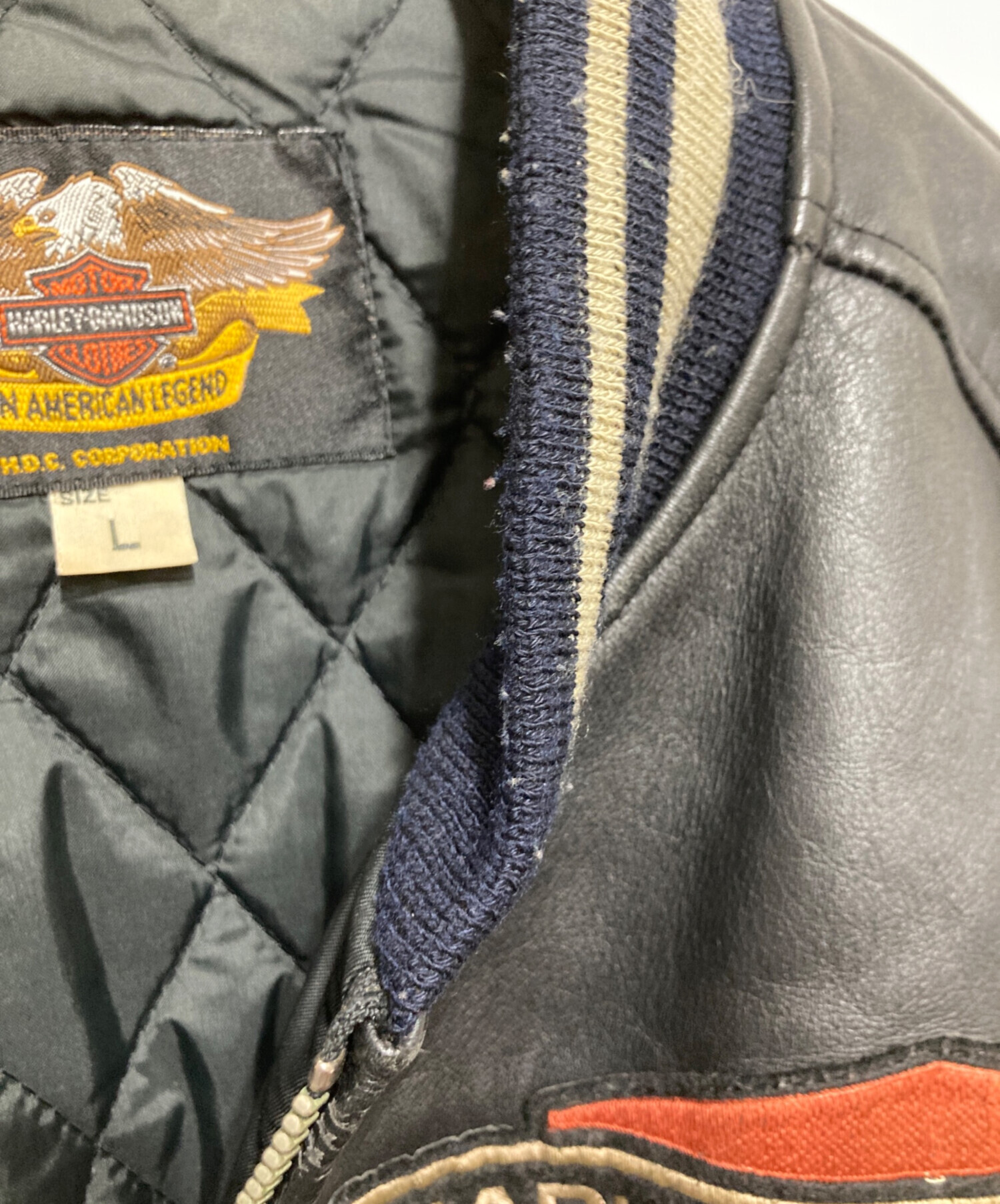 中古・古着通販】HARLEY-DAVIDSON (ハーレーダビッドソン) レザー切替