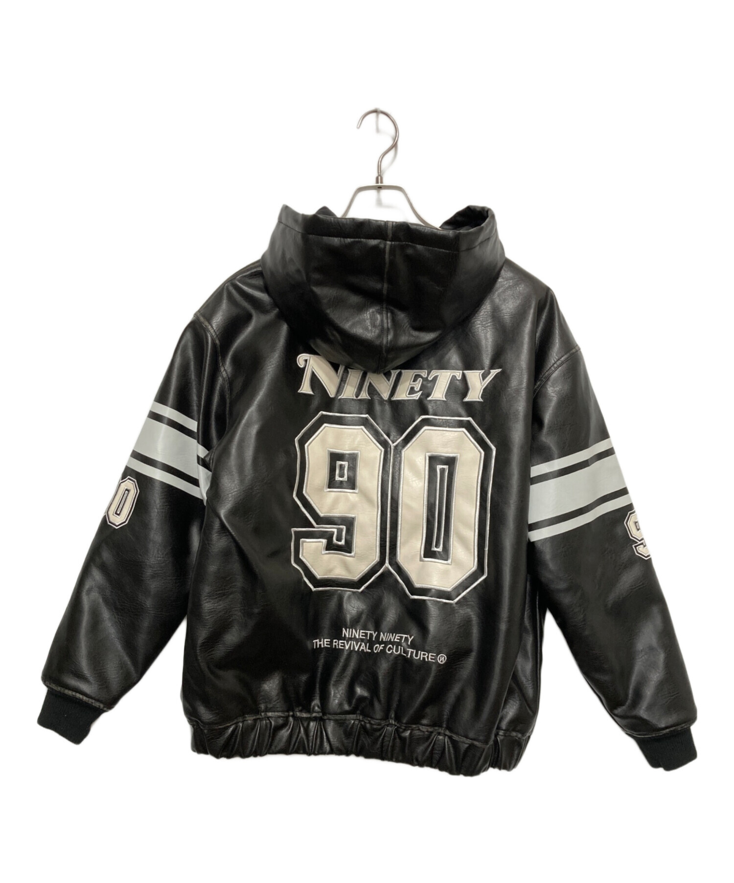 ジャケット・アウター 9090 zip jacket 中古・古着通販】9090 (9090) Numbering Synthetic Leather Zip Hoodie