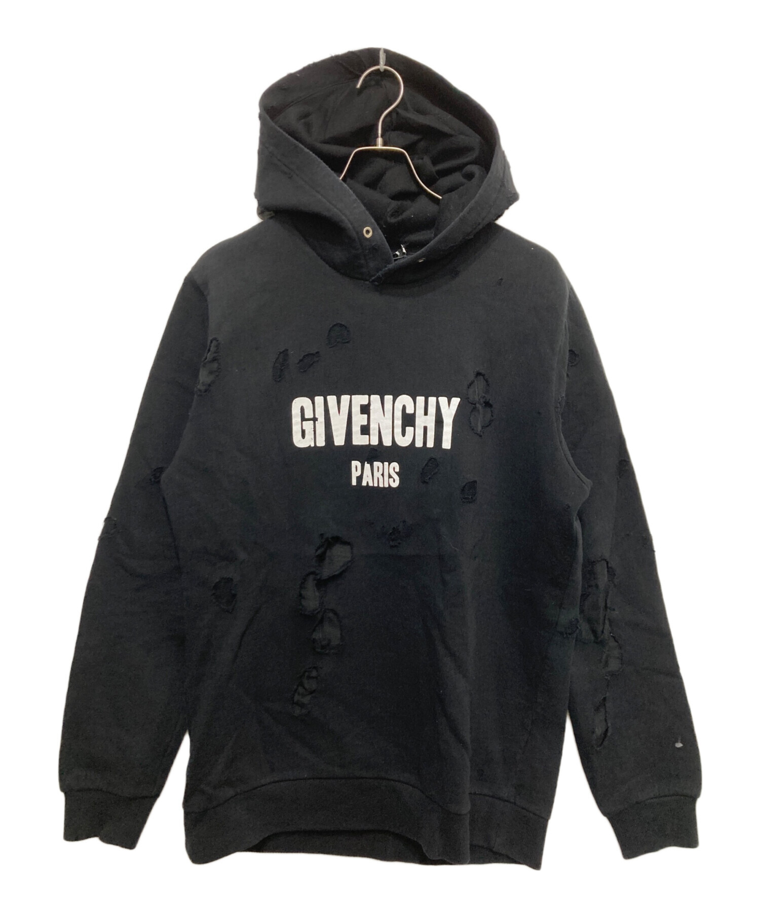 中古・古着通販】GIVENCHY (ジバンシィ) デストロイパーカー ブラック