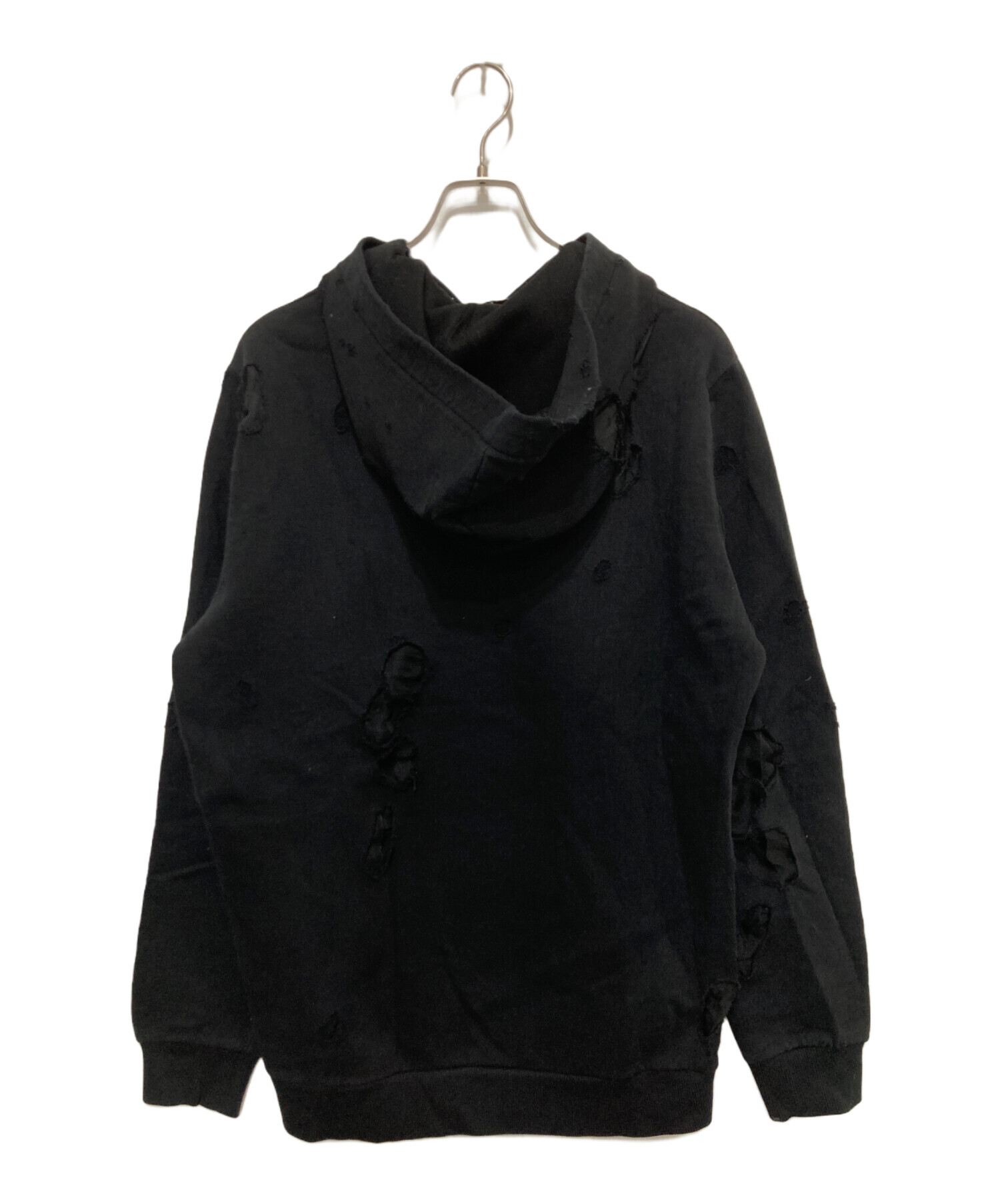 GIVENCHY　ジバンシィ デストロイパーカー フーディー 中古・古着通販】GIVENCHY (ジバンシィ) デストロイパーカー ブラック