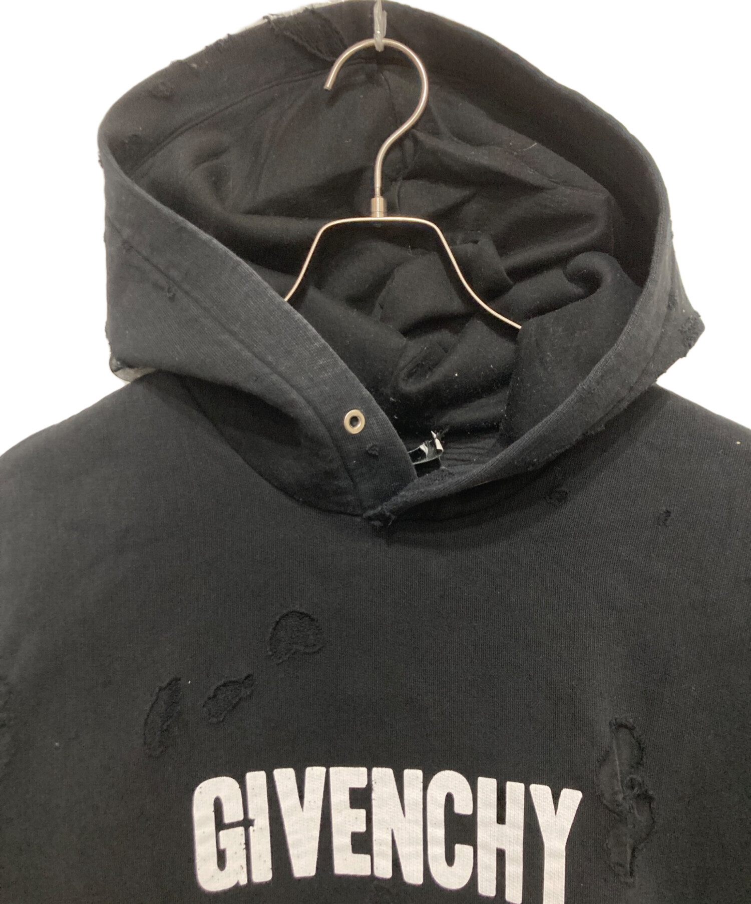 中古・古着通販】GIVENCHY (ジバンシィ) デストロイパーカー ブラック