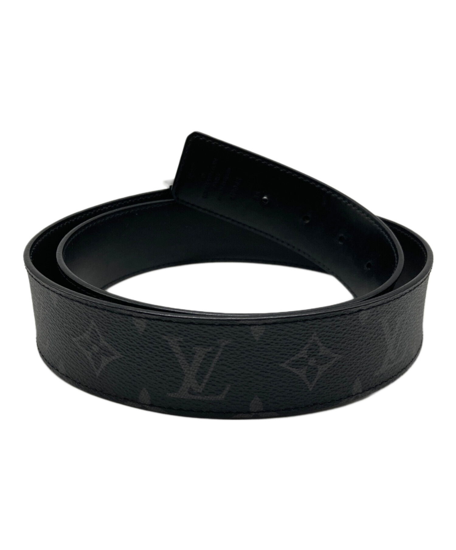 ルイヴィトン　黒合成皮革ベルト 中古・古着通販】LOUIS VUITTON (ルイ ヴィトン) ベルト・LV