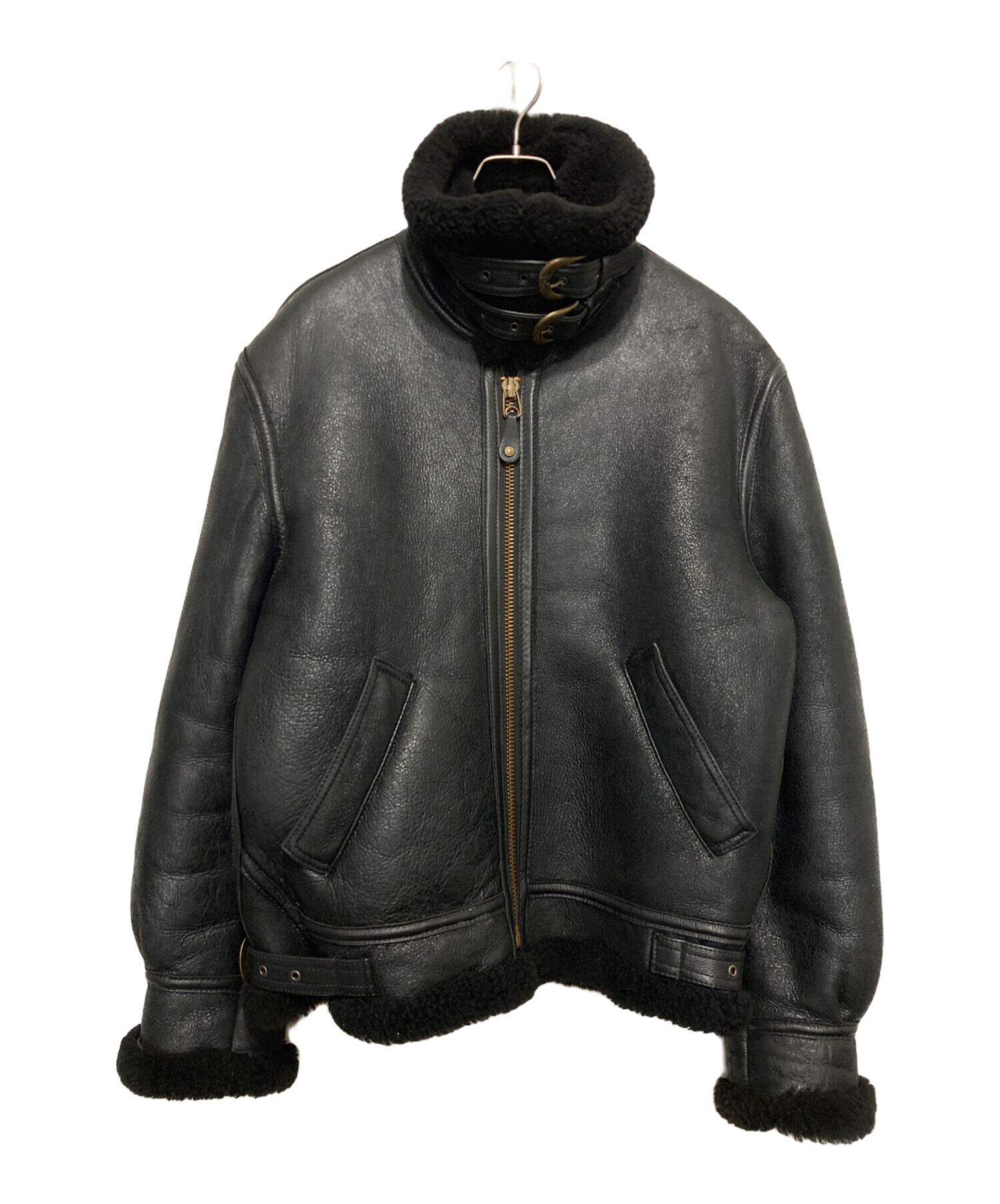 SCHOTT　 ショット　フライトジャケット　B-3　黒　ムートン　サイズ38 中古・古着通販】Schott (ショット) B-3フライトムートンジャケット