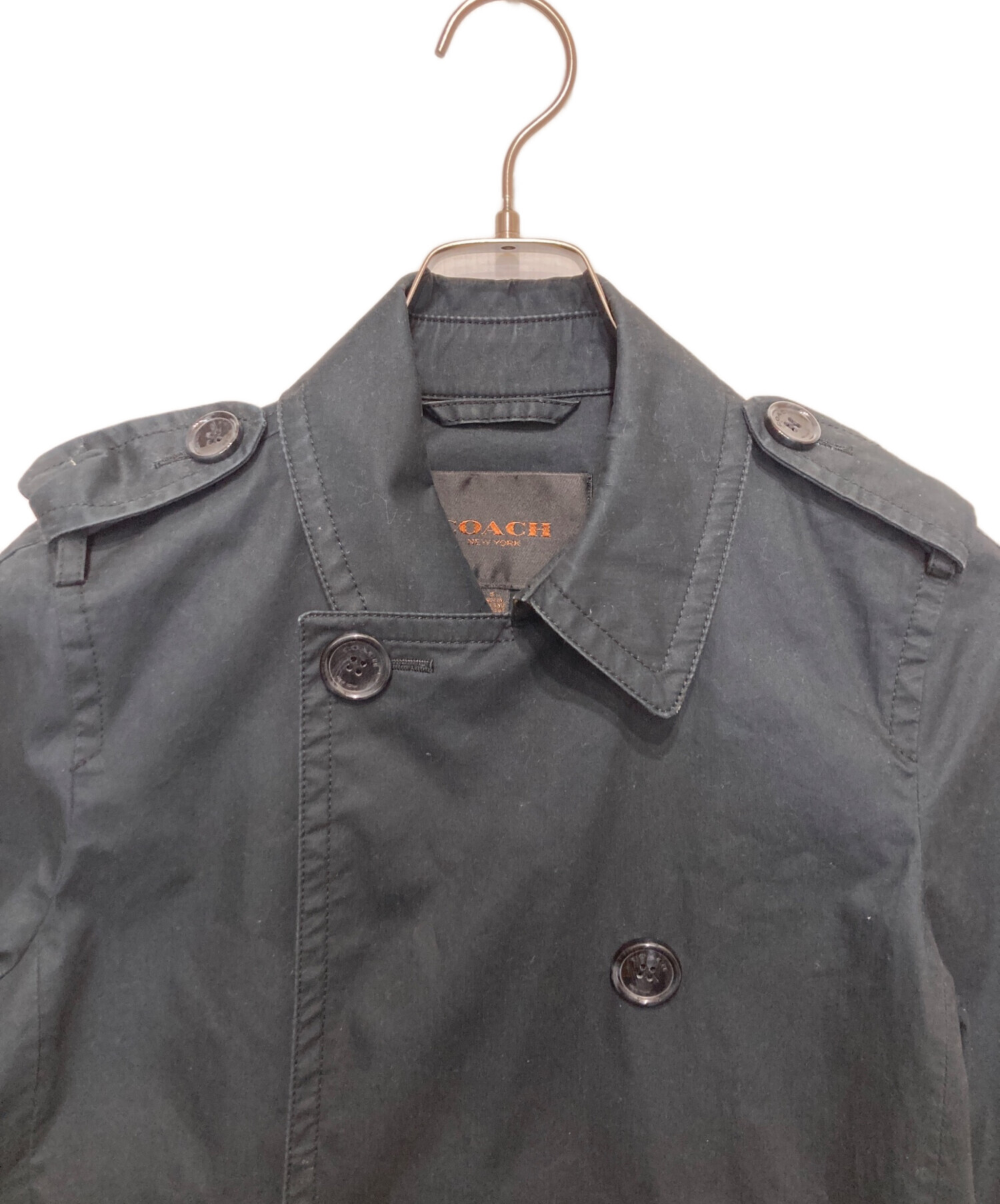 中古・古着通販】COACH (コーチ) トレンチコート ブラック サイズ:S