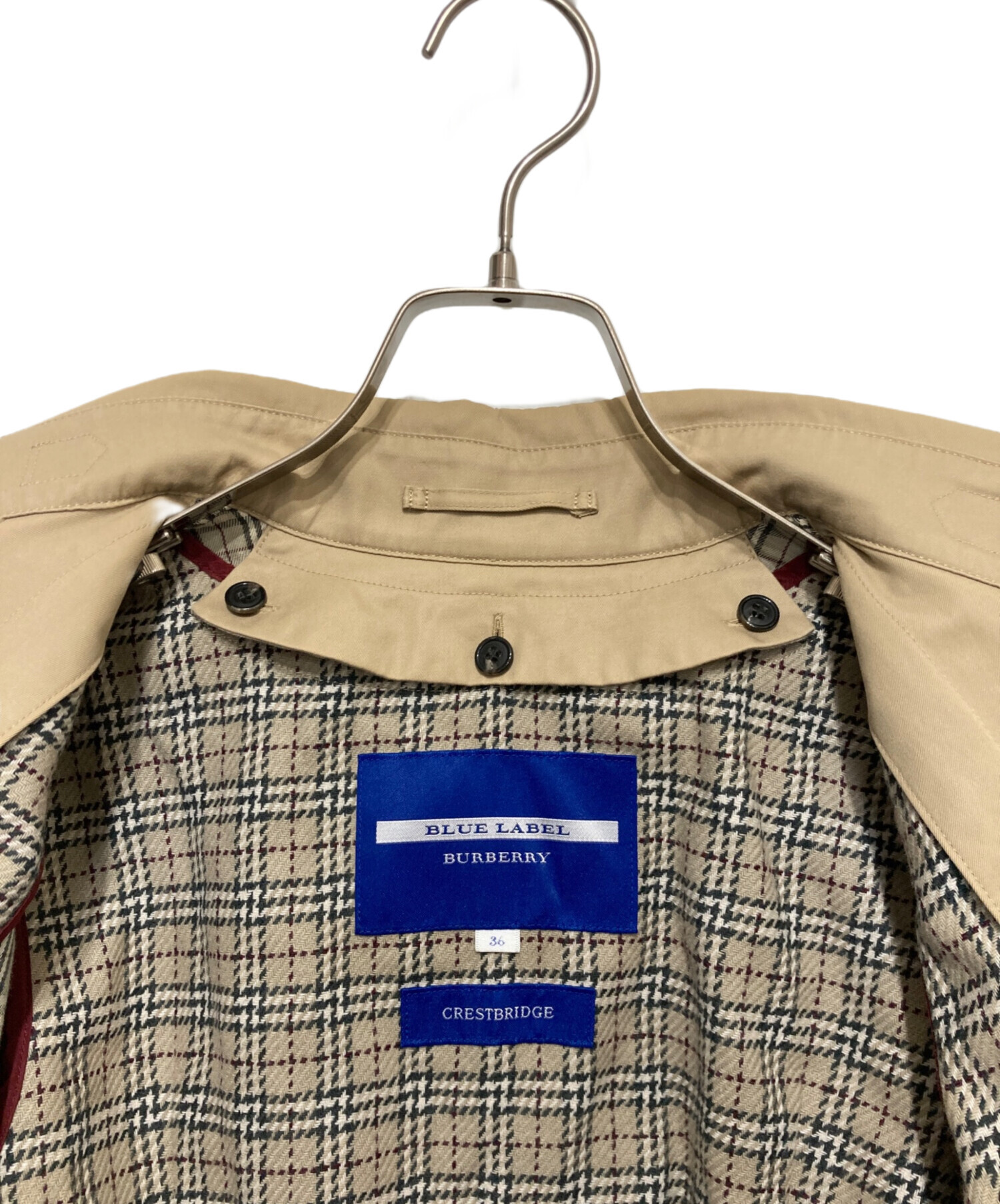 BURBERRY BLUE LABEL トレンチコート 36 ライナー付き 中古・古着通販】BURBERRY BLUE LABEL (バーバリー ブルー レーベル