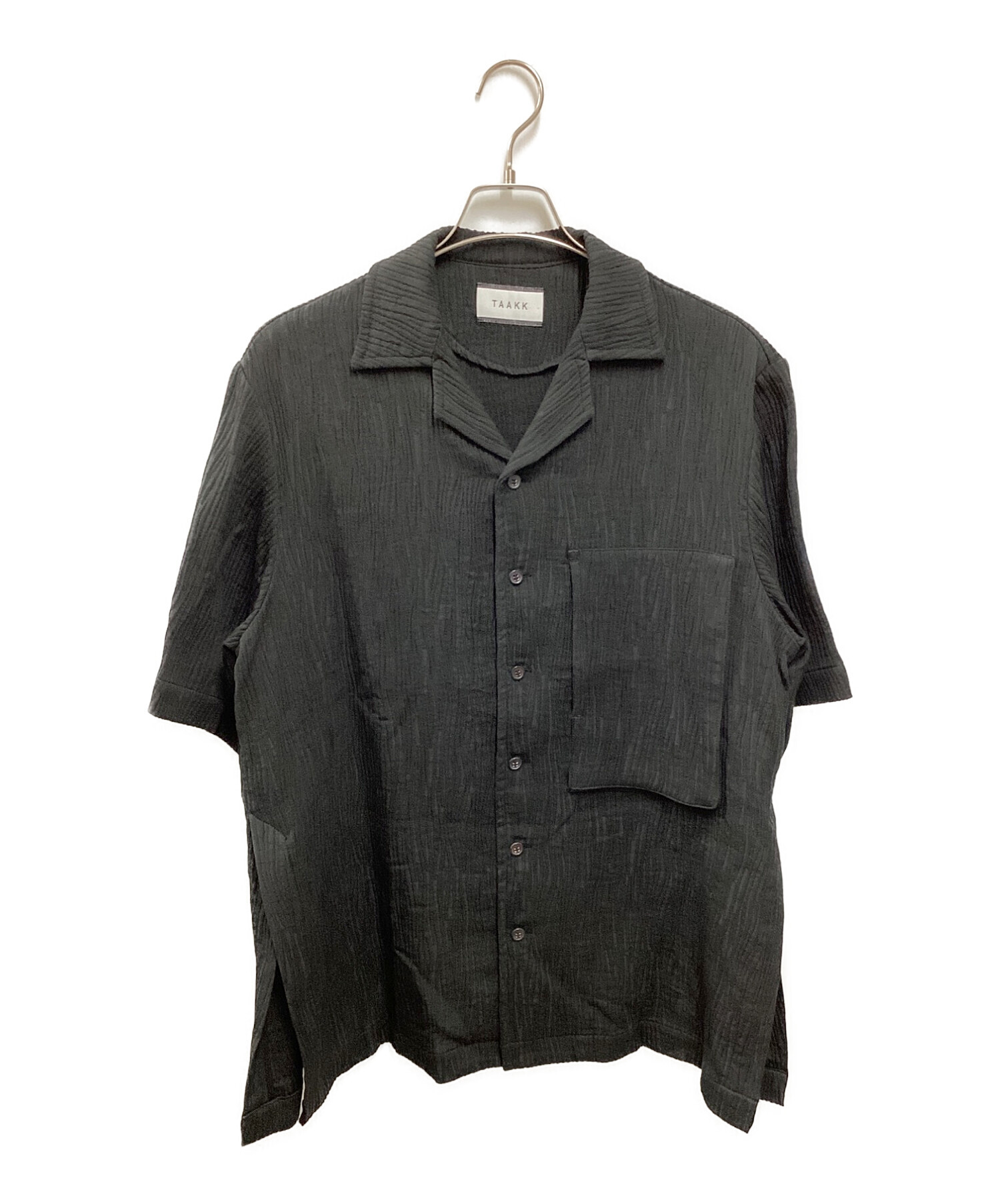 中古・古着通販】TAAKK (ターク) OPEN COLLAR SHIRTS ブラック サイズ 